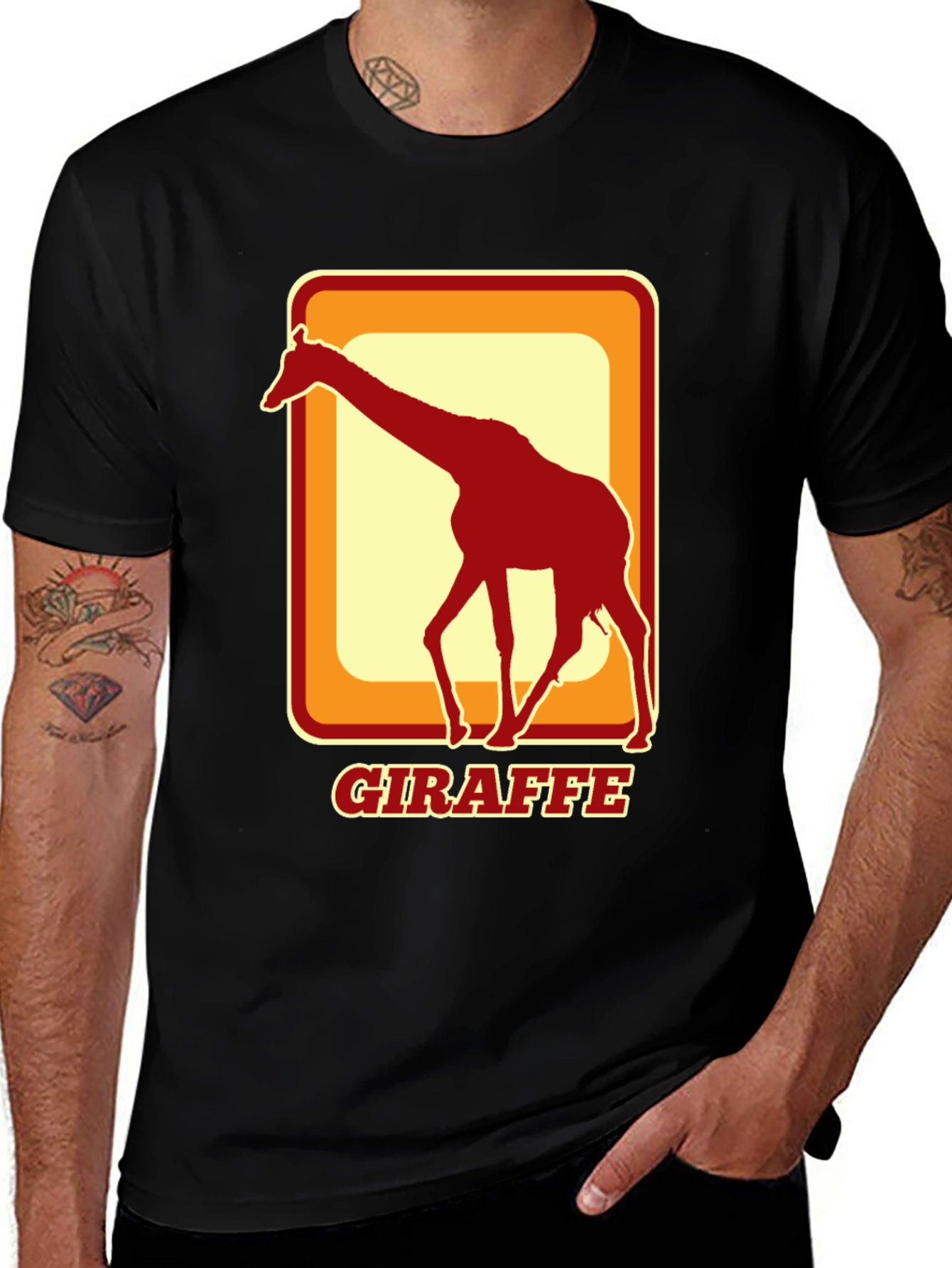 Giraffe Retro Style T-Shirt - Cool Animal Tee