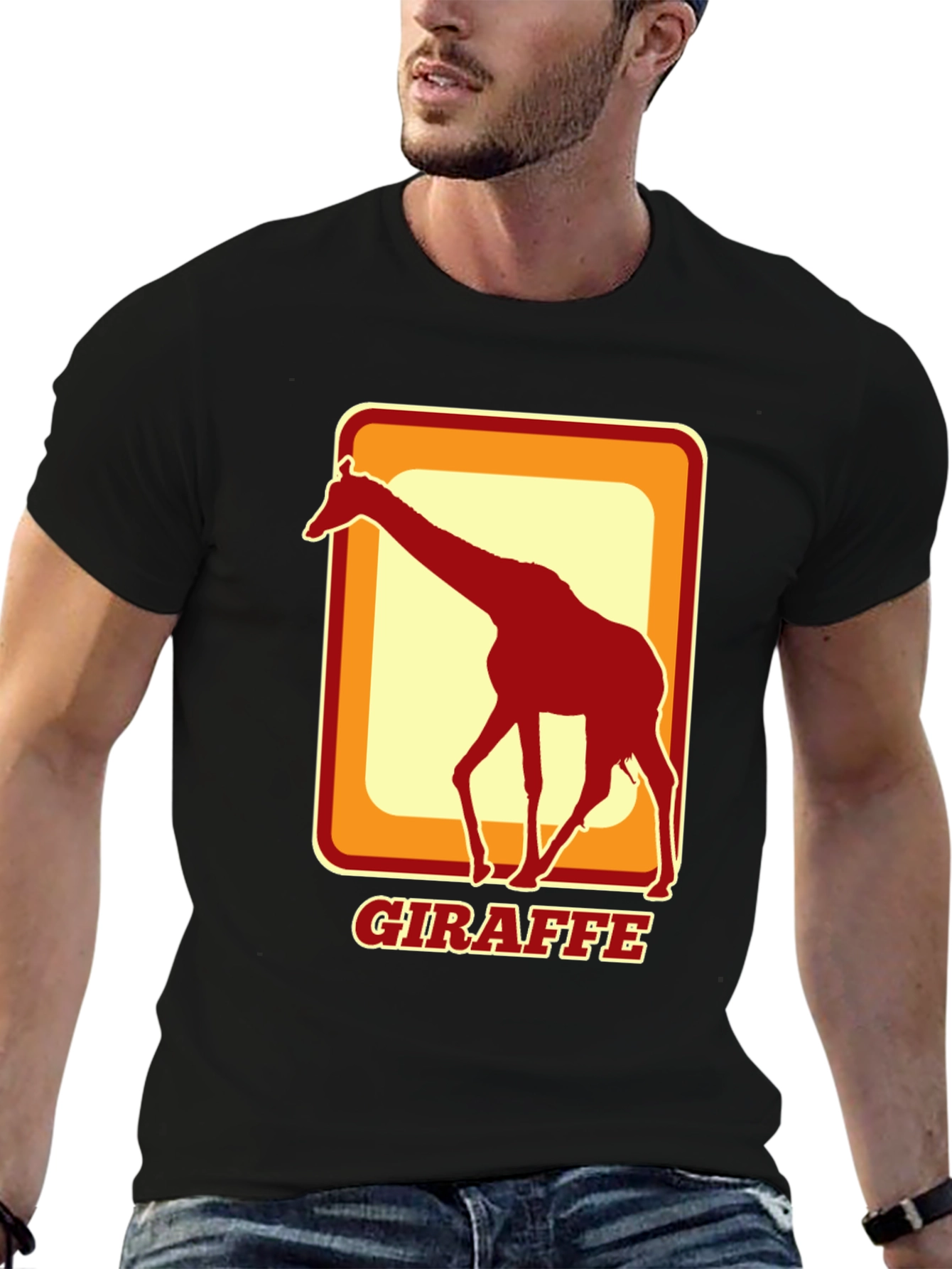 Giraffe Retro Style T-Shirt - Cool Animal Tee