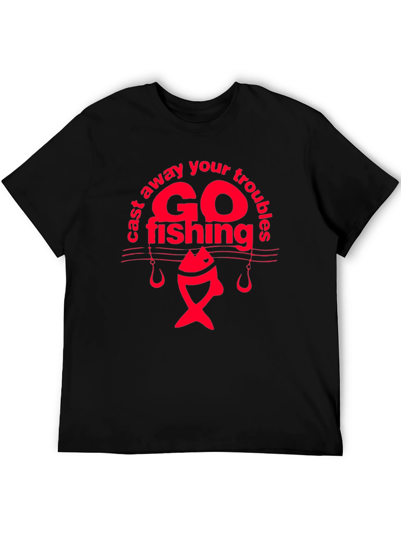 Go Fishing Graphic T-Shirt - Black