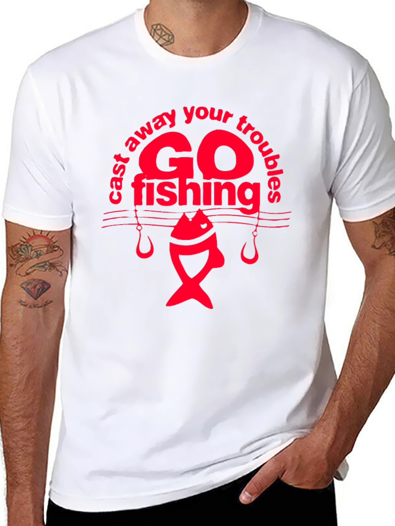 Go Fishing Graphic T-Shirt - Black
