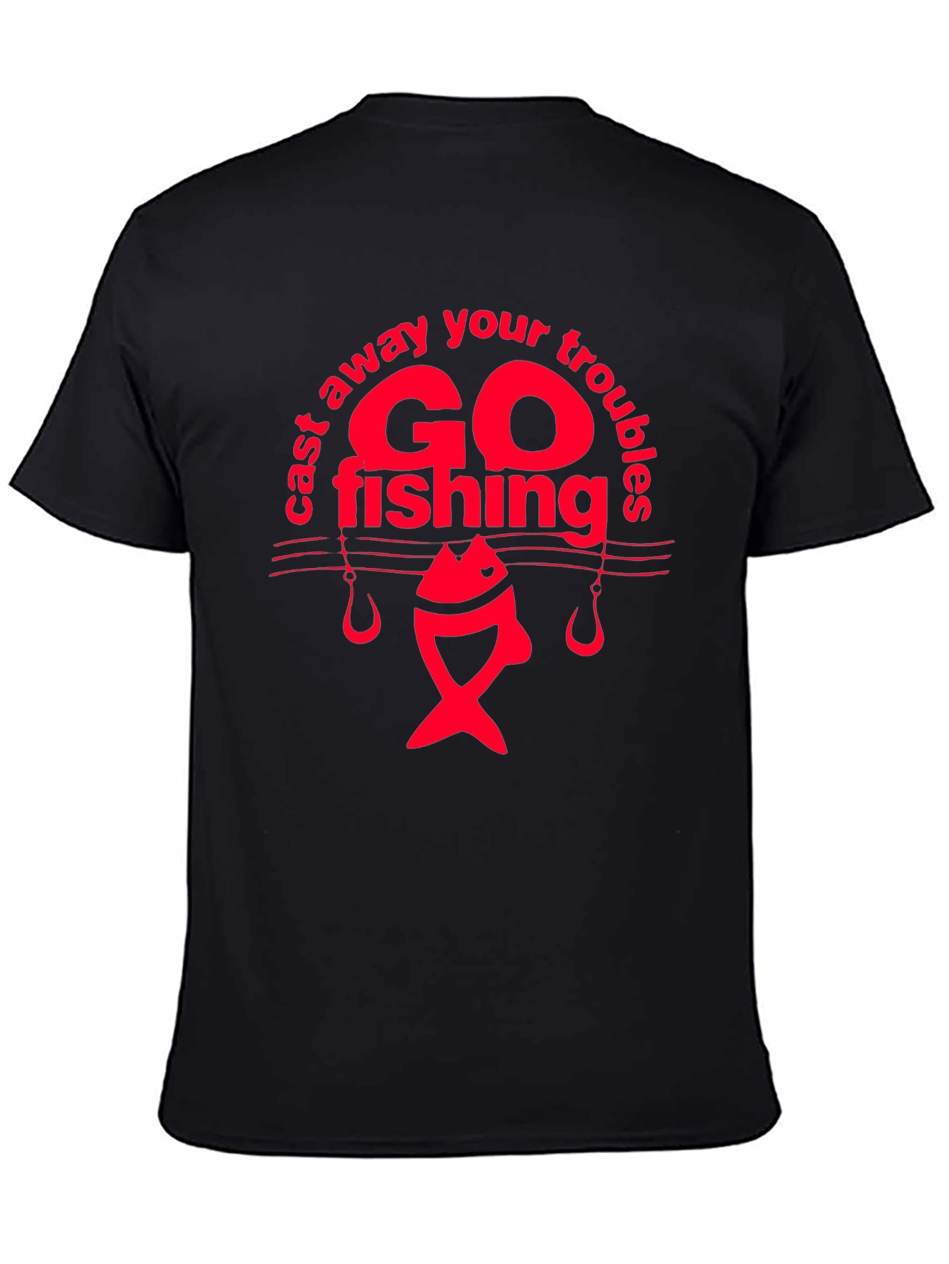 Go Fishing Graphic T-Shirt - Black