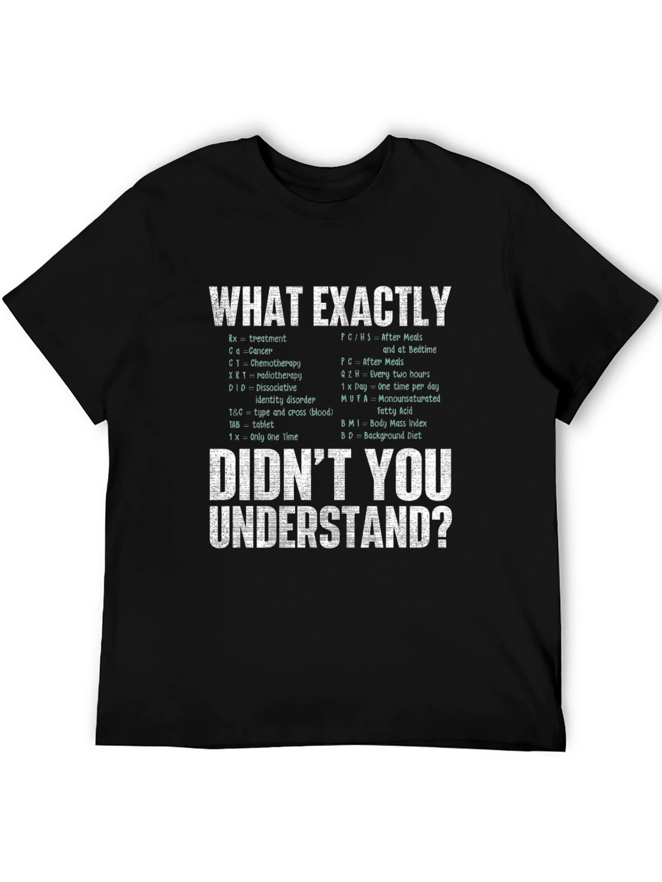 Funny Medical Abbreviation T-Shirt - Didnt You Understand?