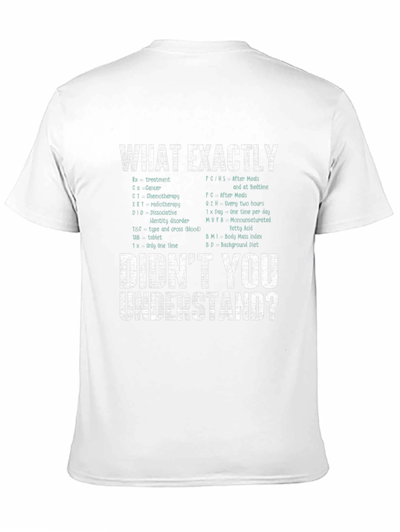 Funny Medical Abbreviation T-Shirt - Didnt You Understand?