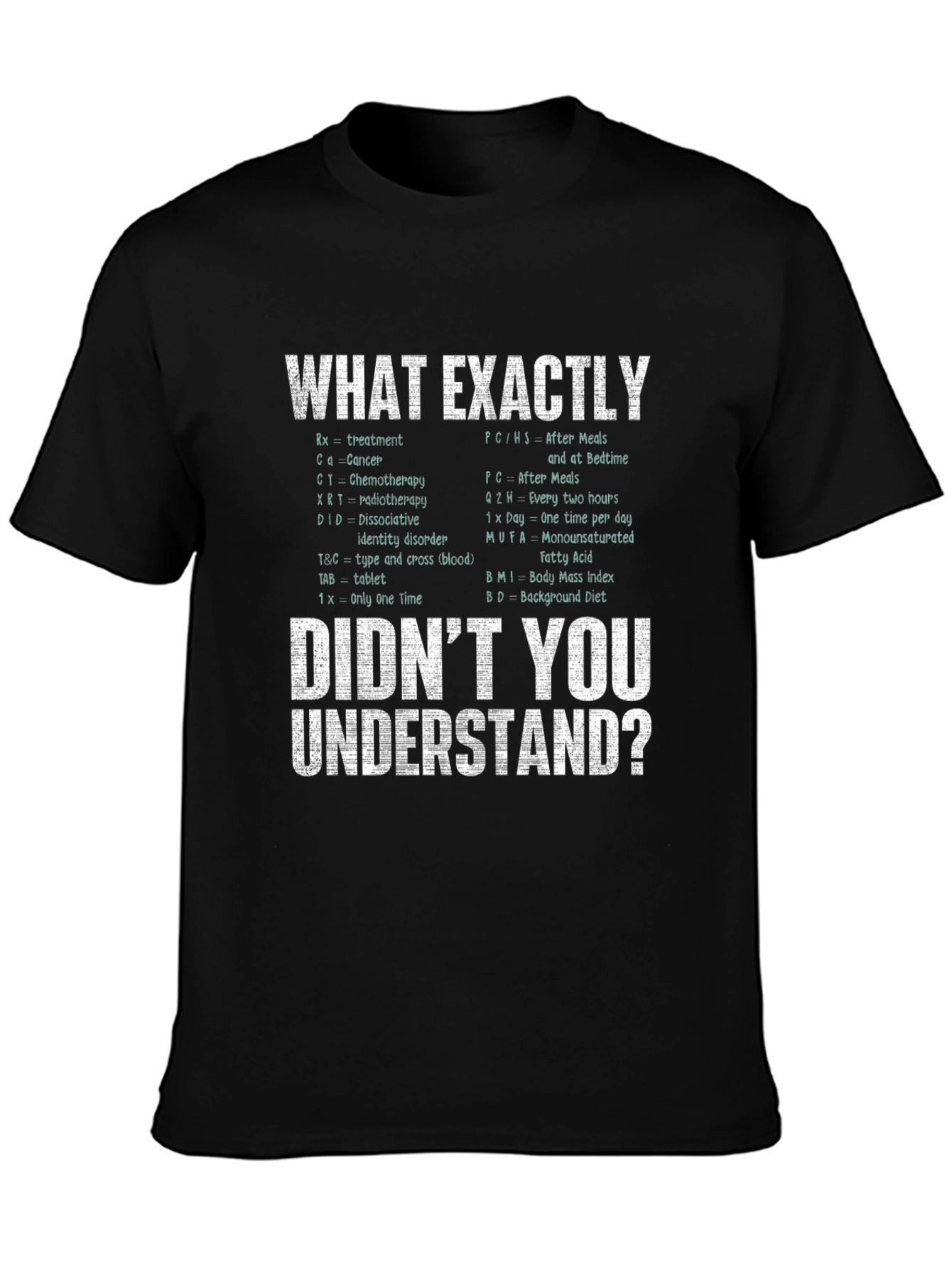 Funny Medical Abbreviation T-Shirt - Didnt You Understand?