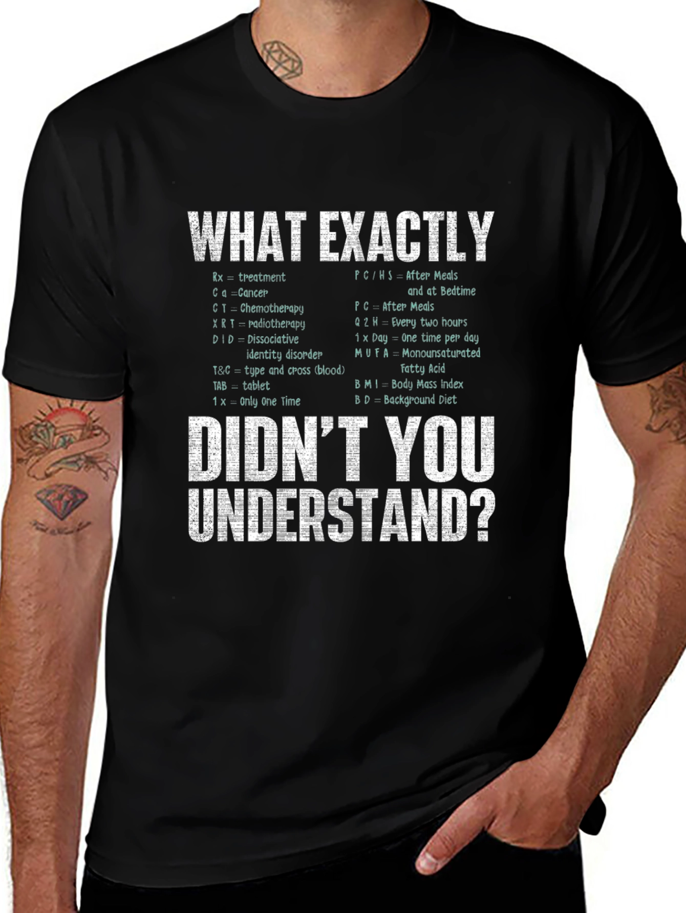Funny Medical Abbreviation T-Shirt - Didnt You Understand?