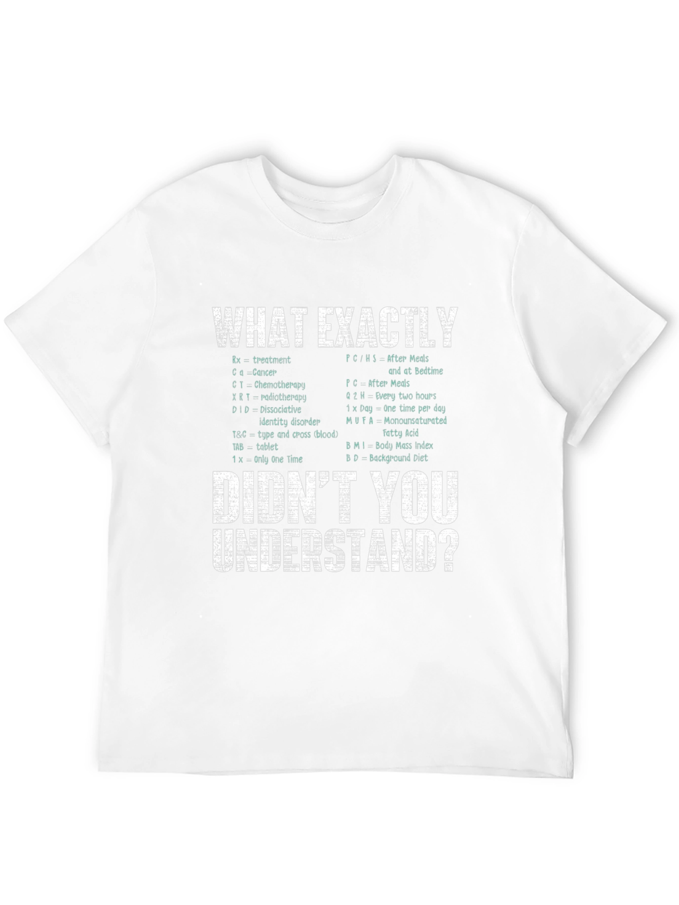Funny Medical Abbreviation T-Shirt - Didnt You Understand?