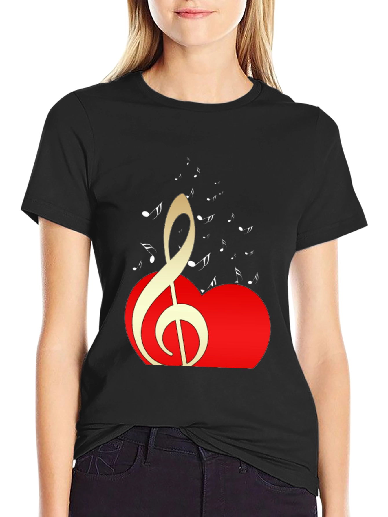 Musical Heartbeat Black T-Shirt