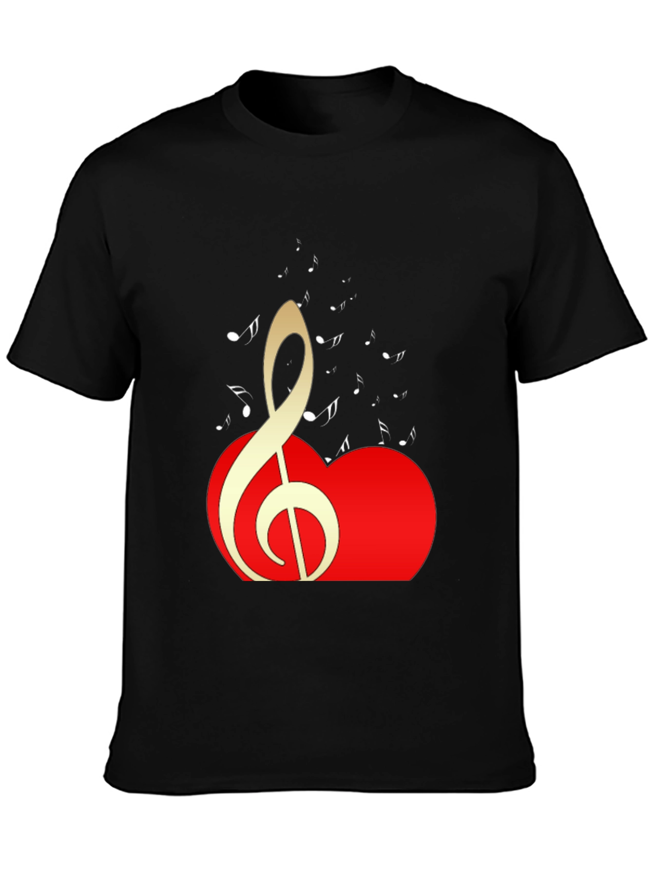 Musical Heartbeat Black T-Shirt