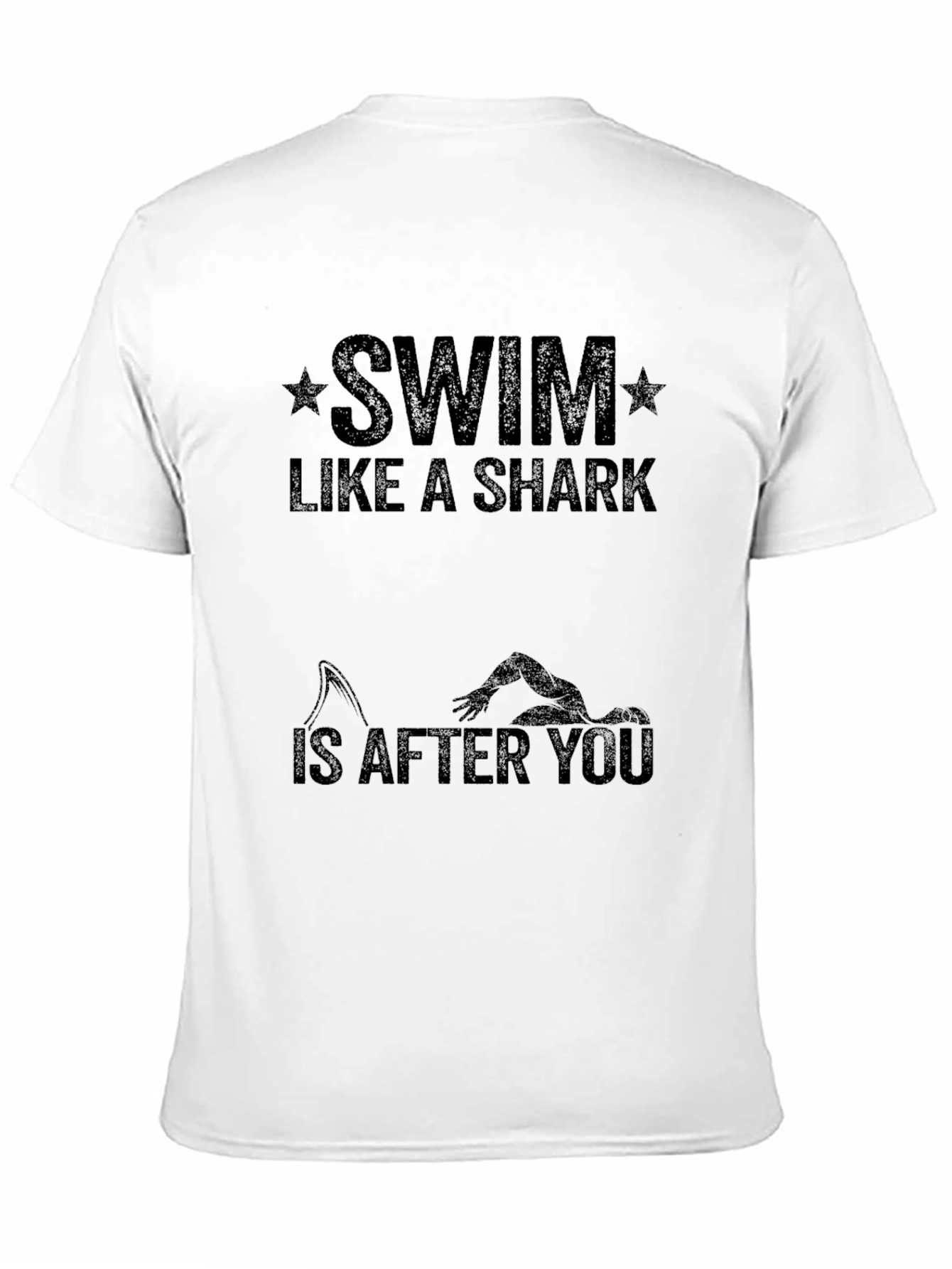 Swim Like a Shark Black Graphic T-Shirt