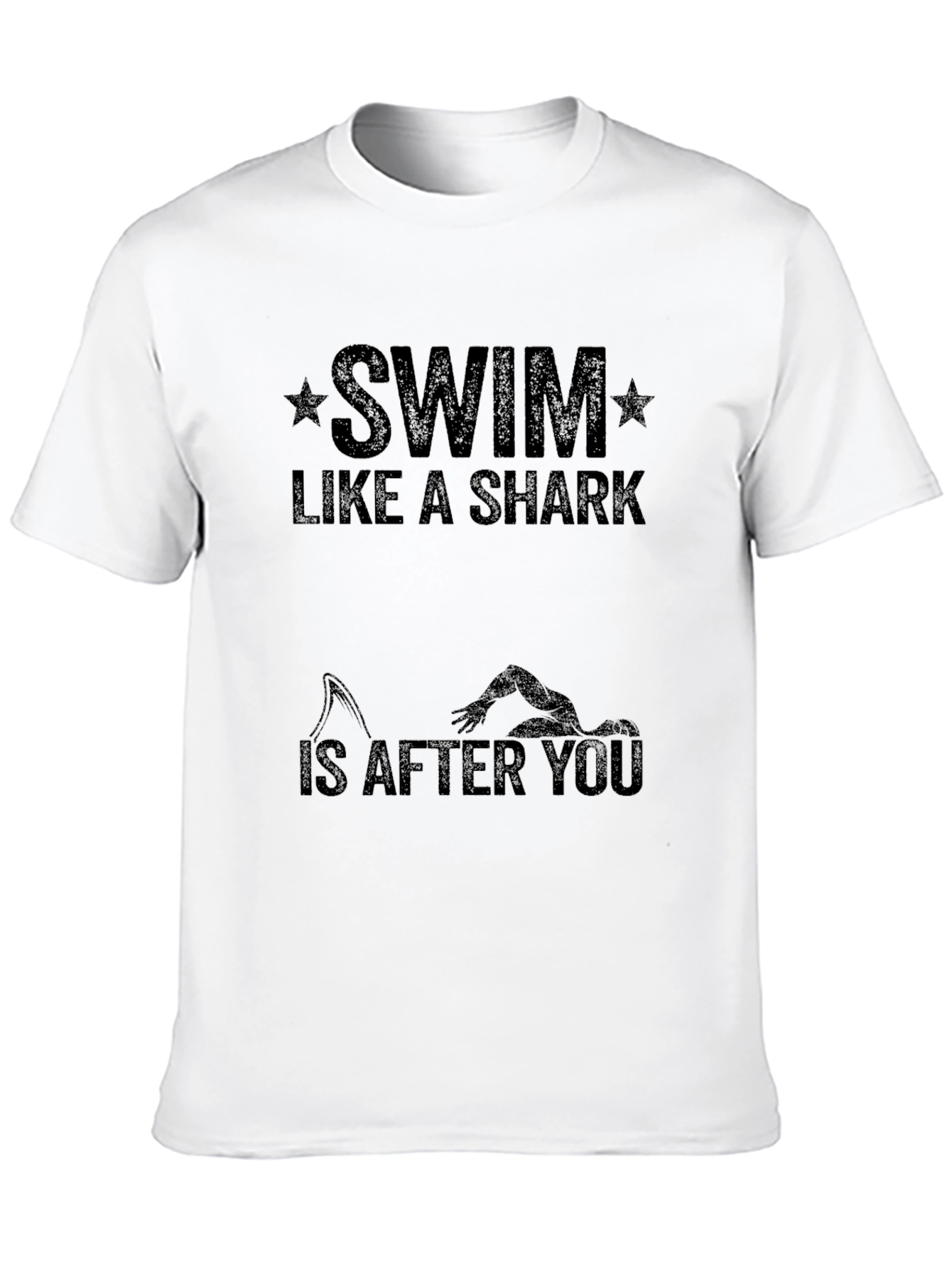 Swim Like a Shark Black Graphic T-Shirt