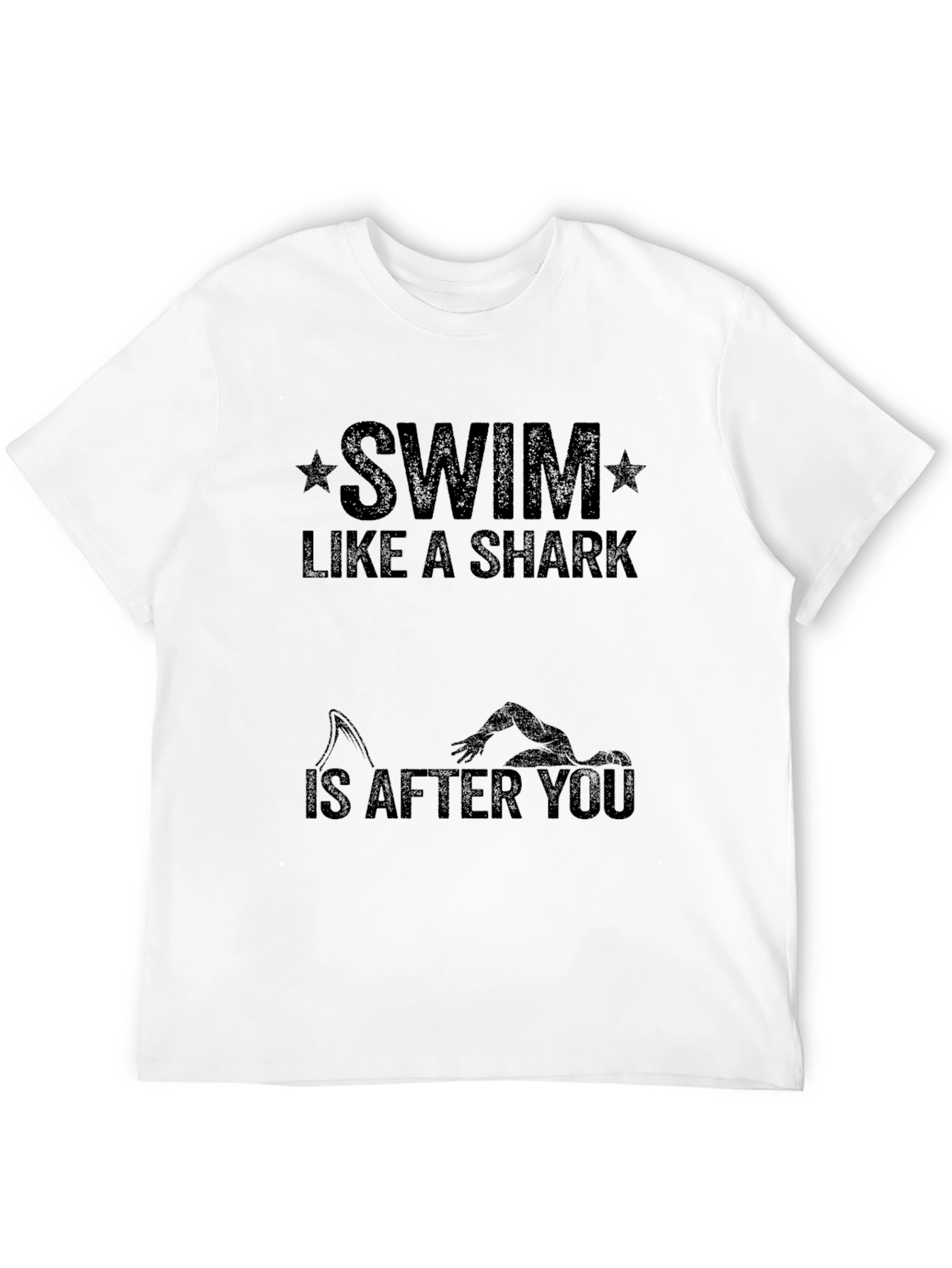 Swim Like a Shark Black Graphic T-Shirt