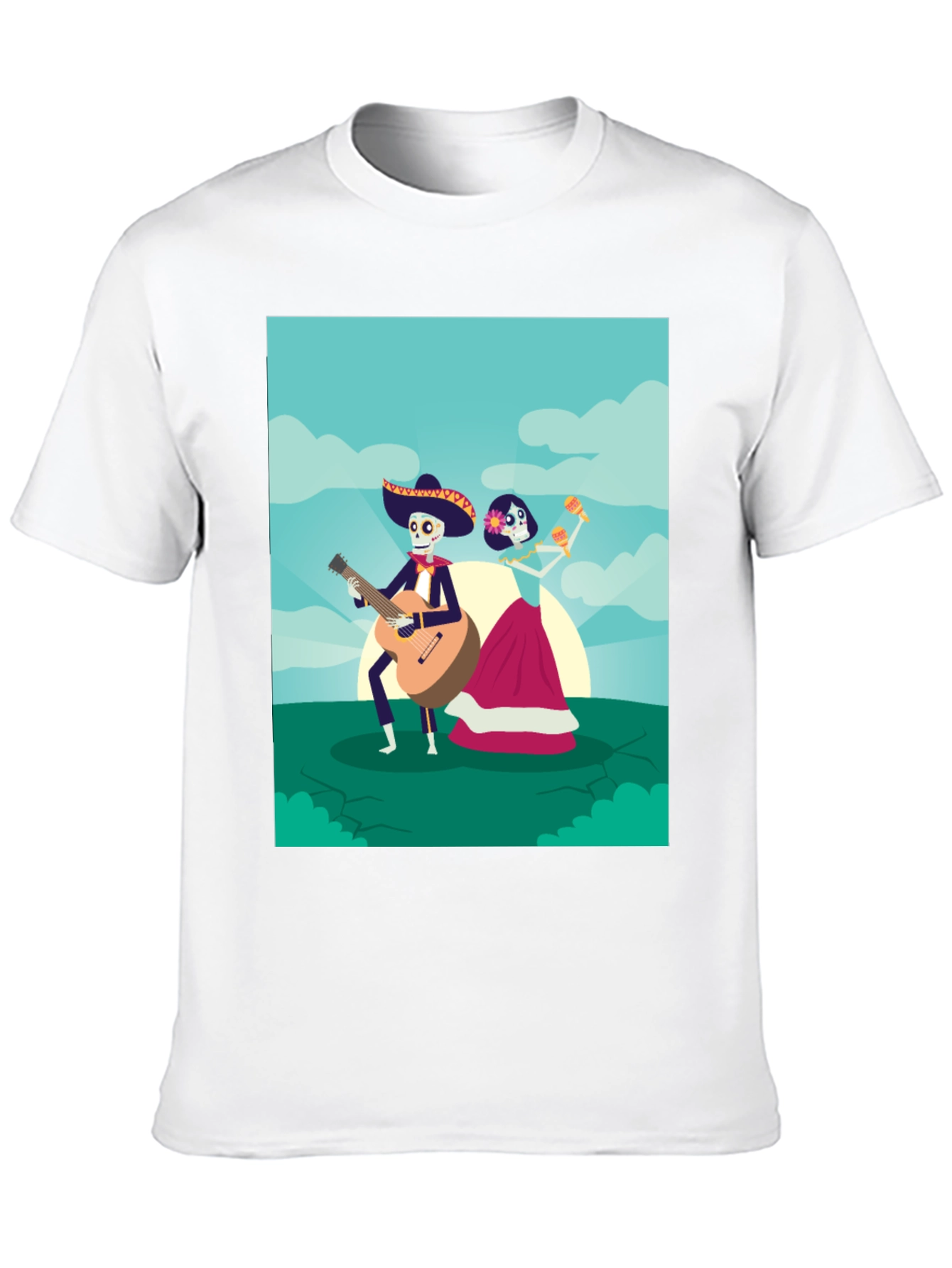 Day of the Dead Graphic Tee - Mariachi Couple