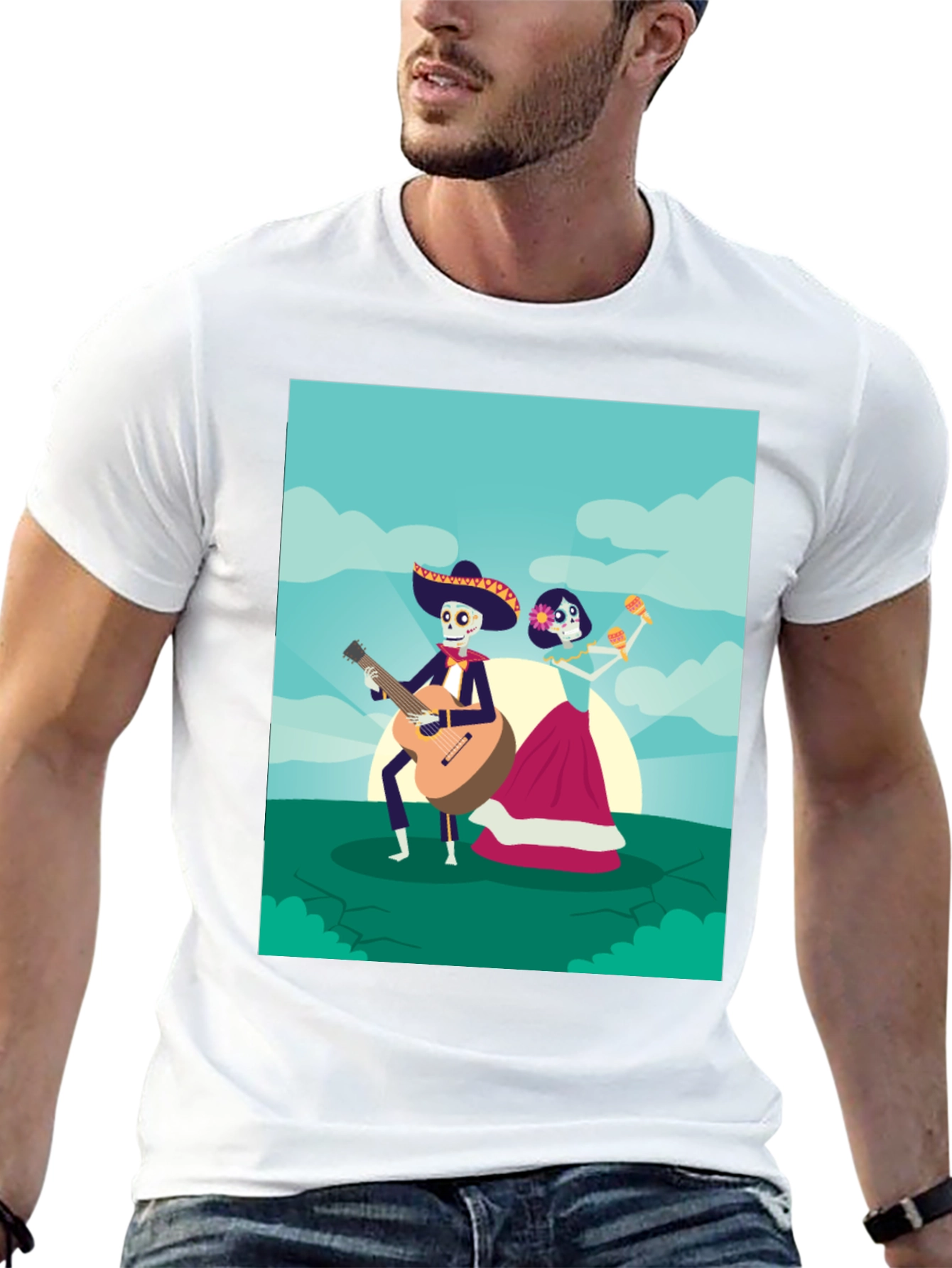 Day of the Dead Graphic Tee - Mariachi Couple