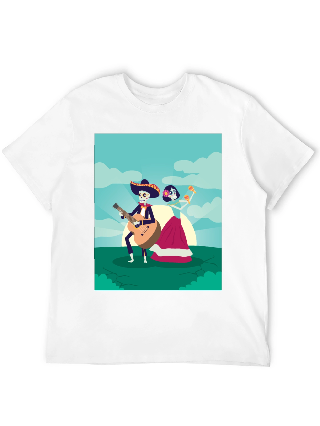 Day of the Dead Graphic Tee - Mariachi Couple