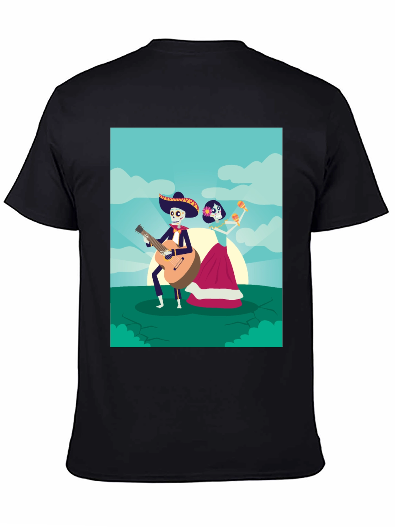 Day of the Dead Graphic Tee - Mariachi Couple