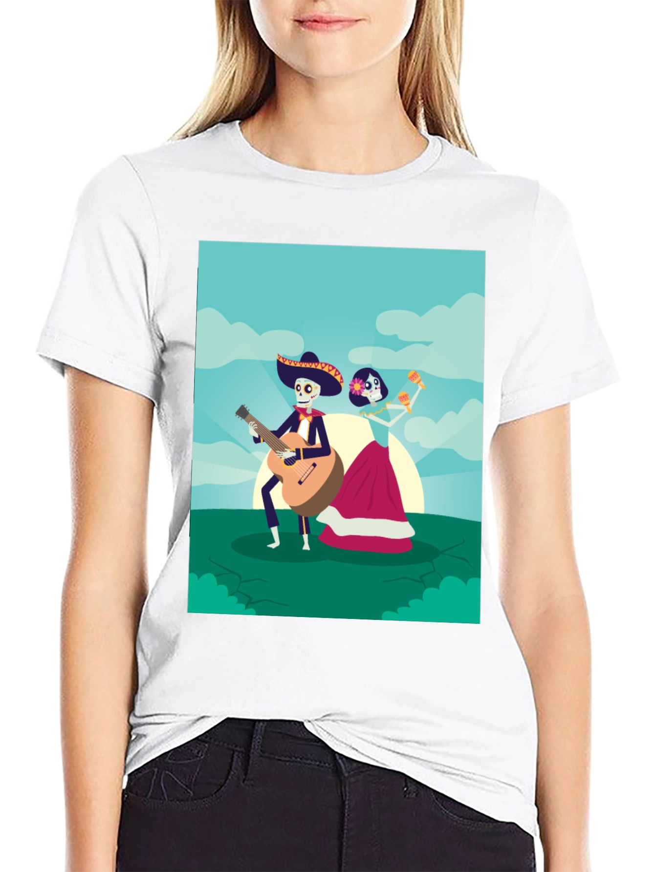 Day of the Dead Graphic Tee - Mariachi Couple