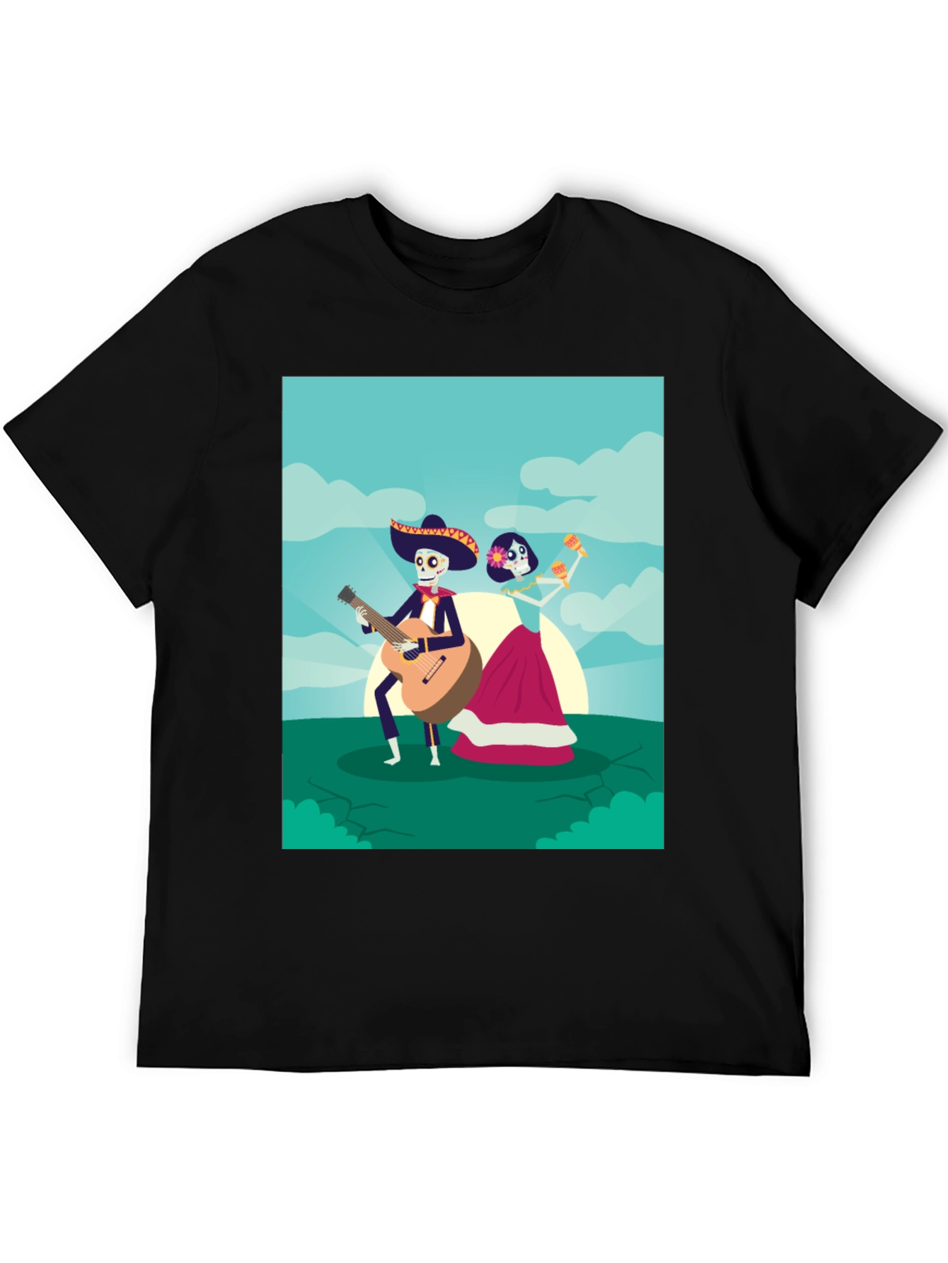 Day of the Dead Graphic Tee - Mariachi Couple
