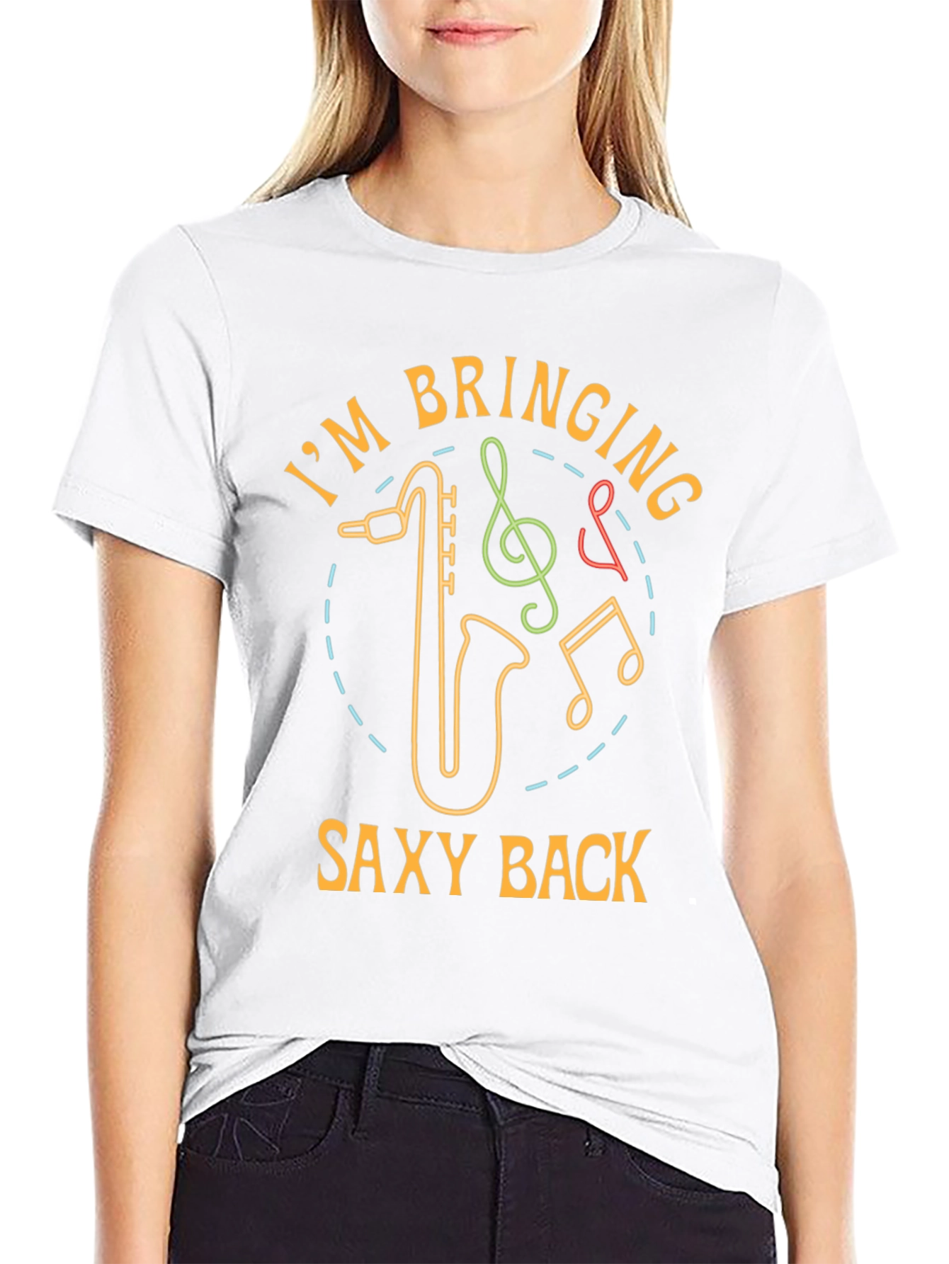 Saxy Back Graphic Tee - Music Lovers T-Shirt