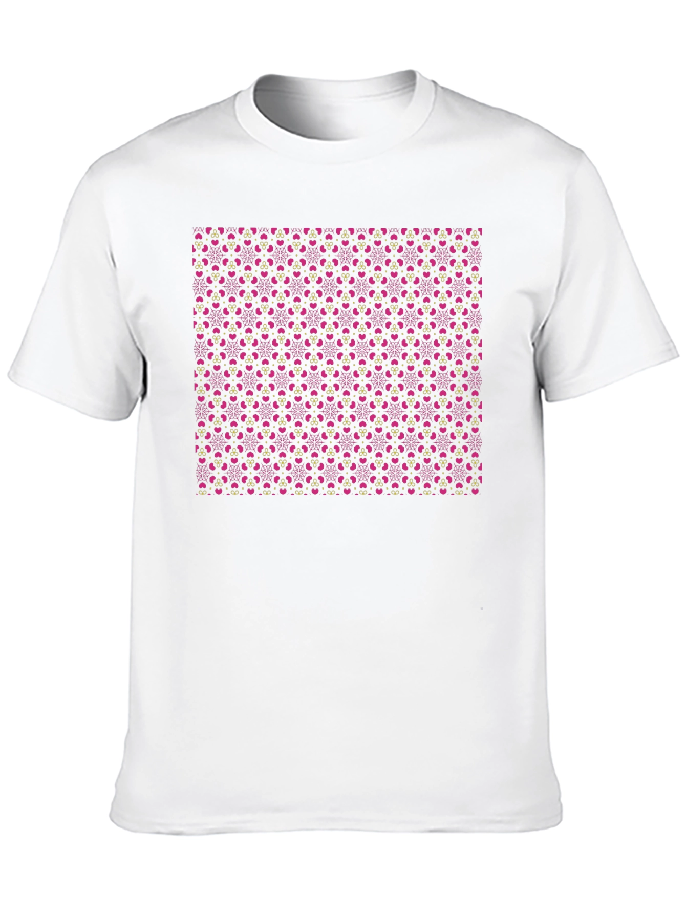 Patterned T-Shirt: Pink Hearts & Details