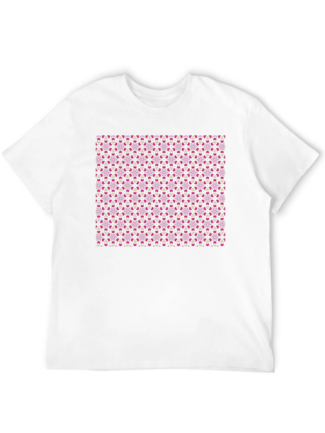 Patterned T-Shirt: Pink Hearts & Details