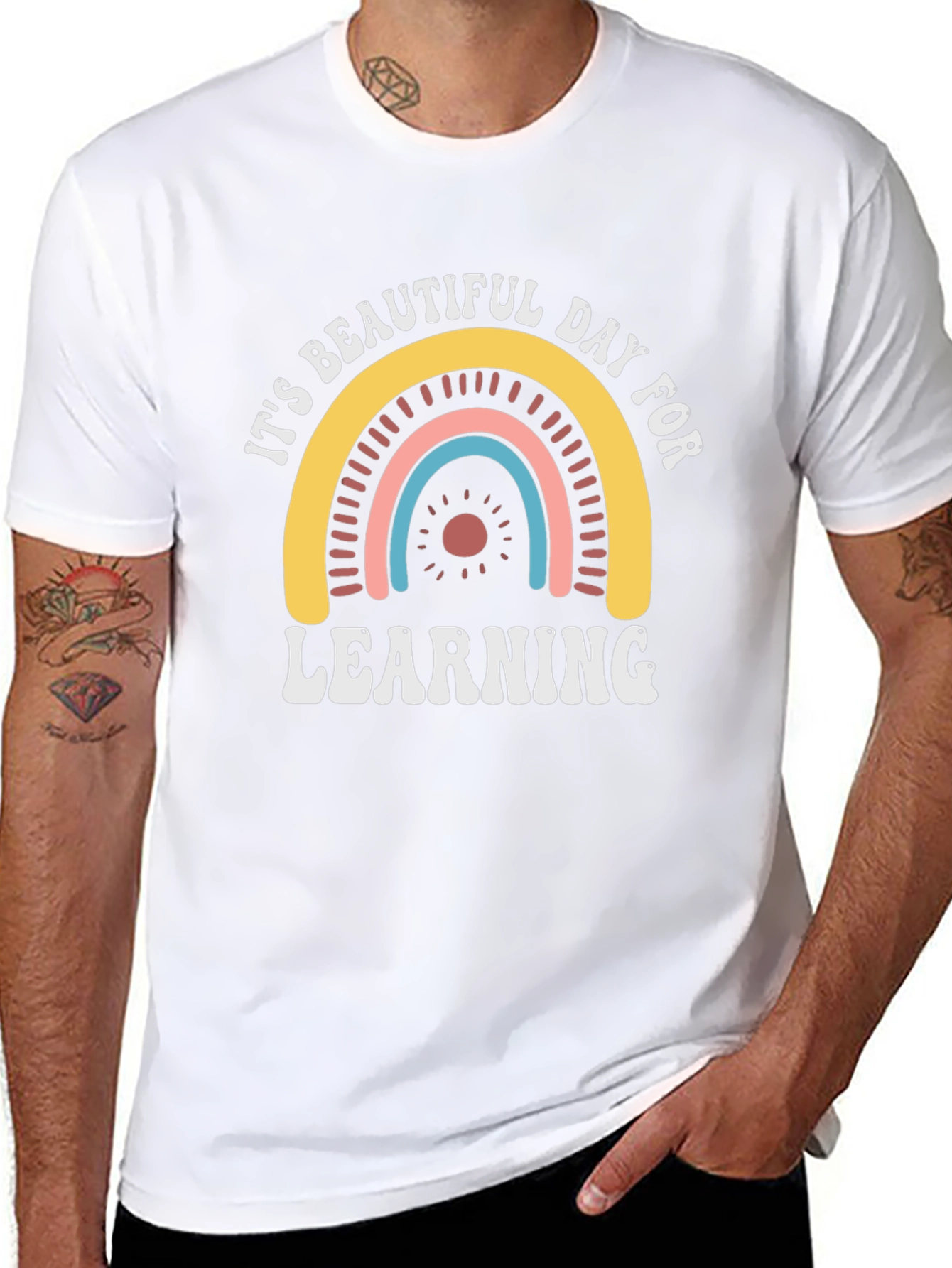Its Beautiful Day for Learning Black T-Shirt