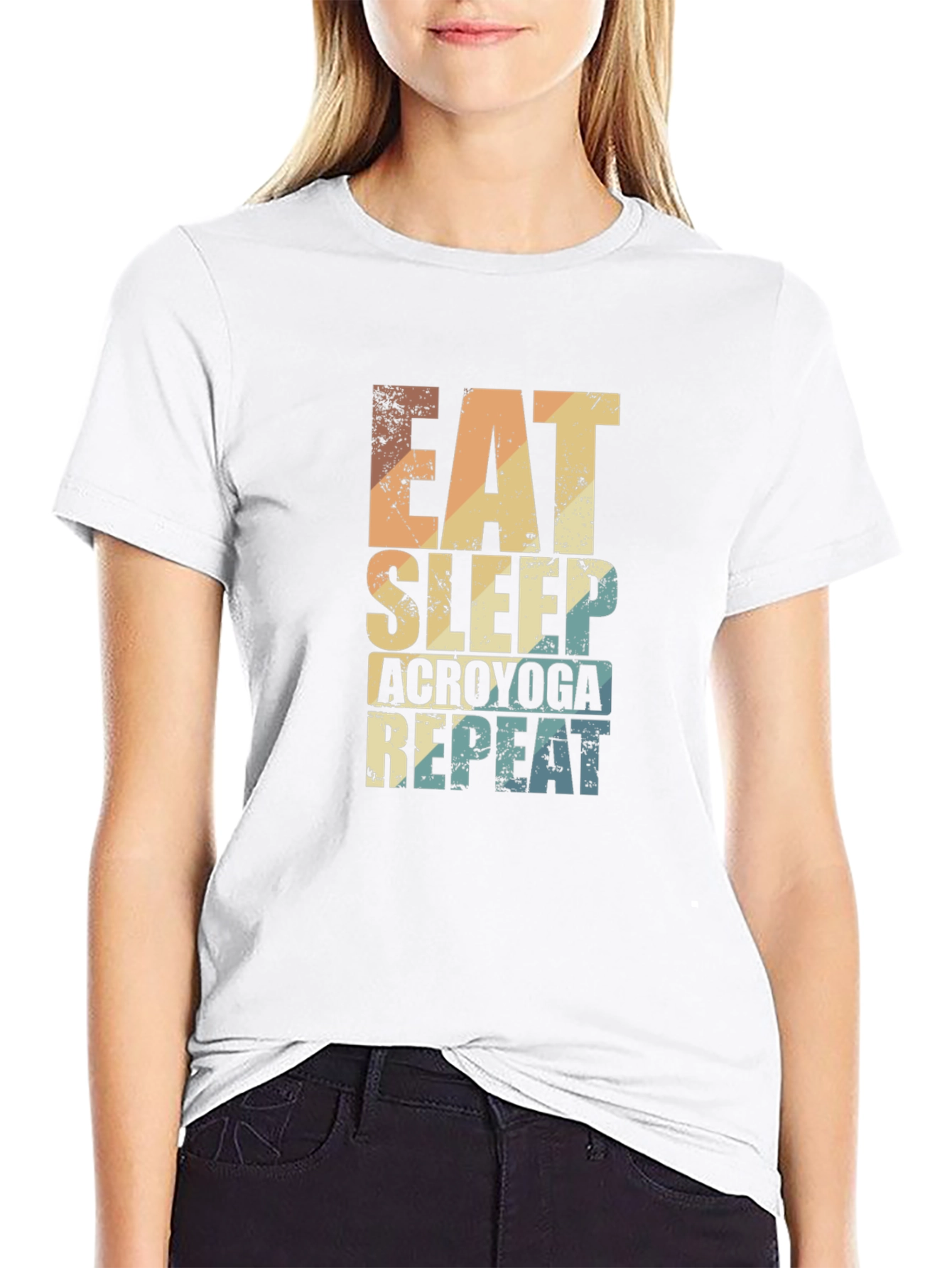 Eat Sleep Acroyoga Repeat T-Shirt - Black