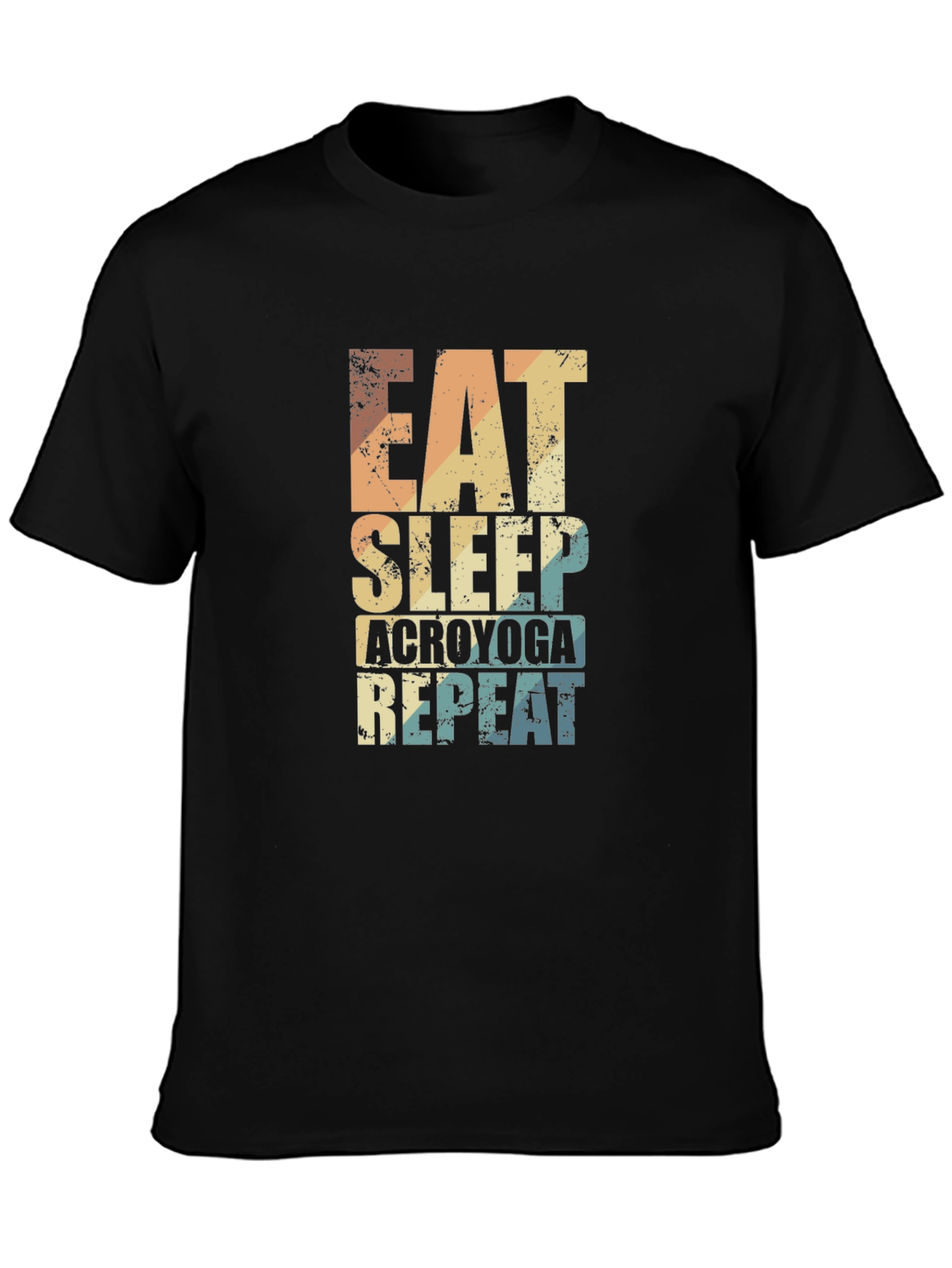 Eat Sleep Acroyoga Repeat T-Shirt - Black