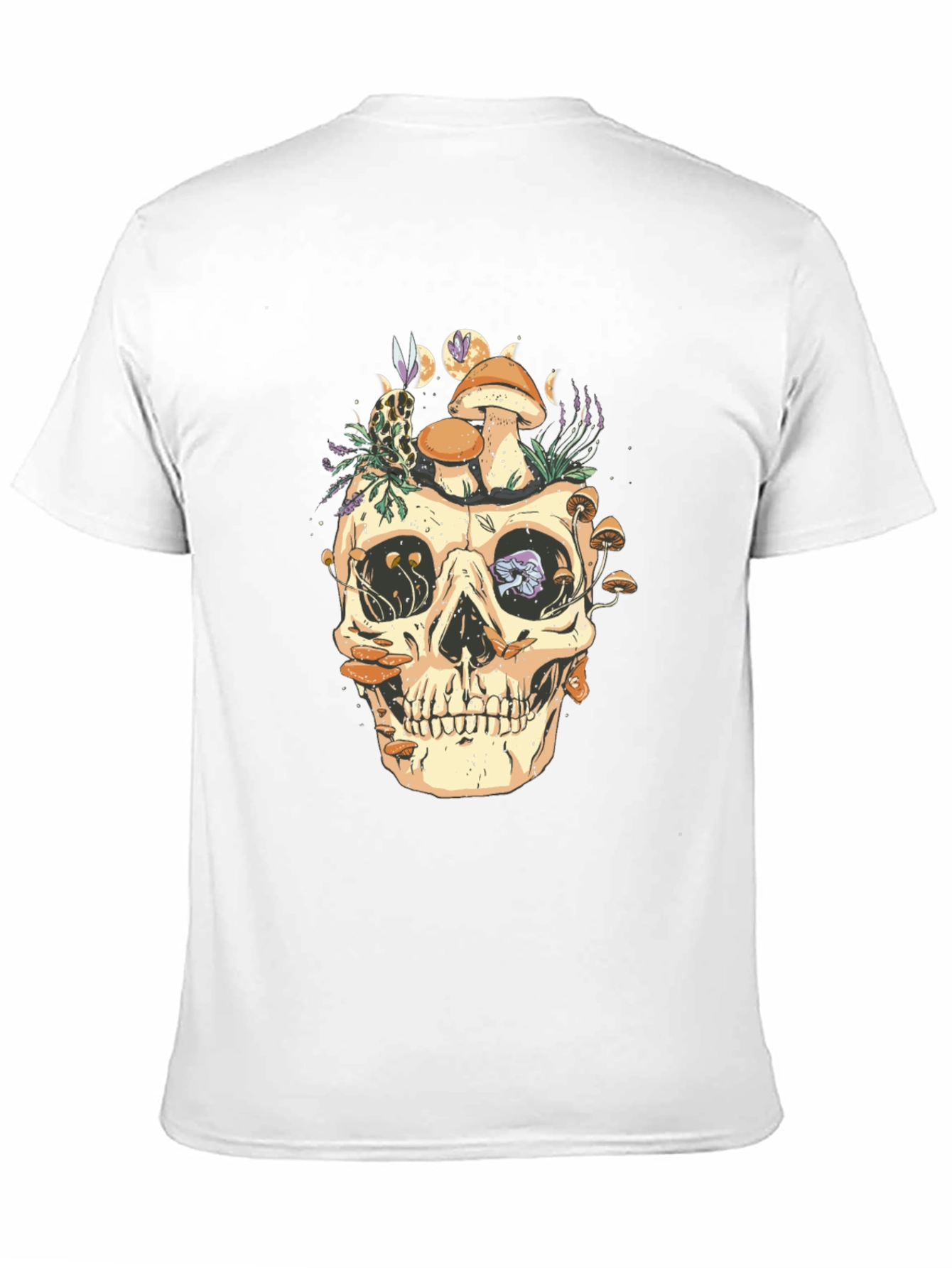 Skull & Mushroom Graphic Tee - Dark Style