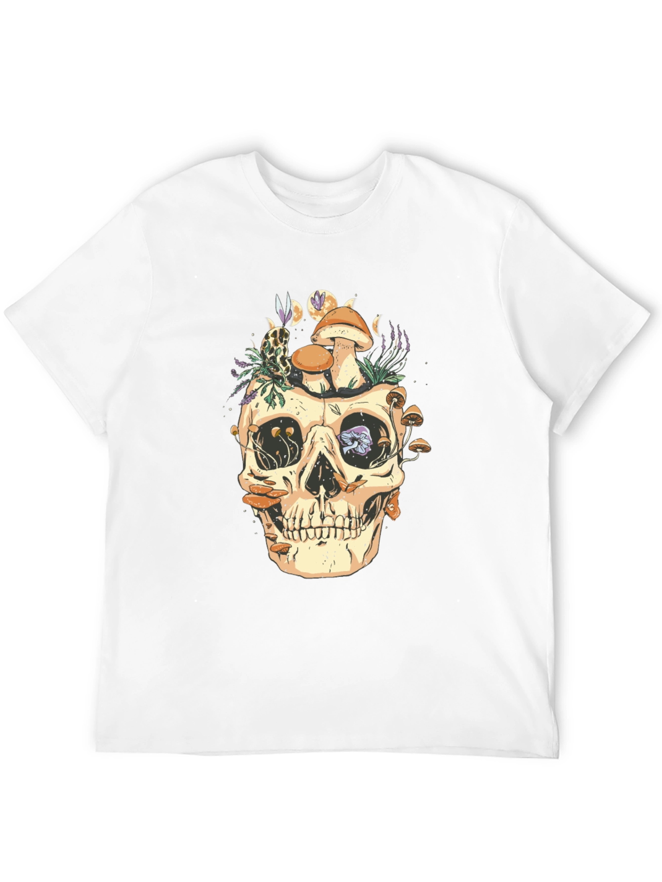 Skull & Mushroom Graphic Tee - Dark Style