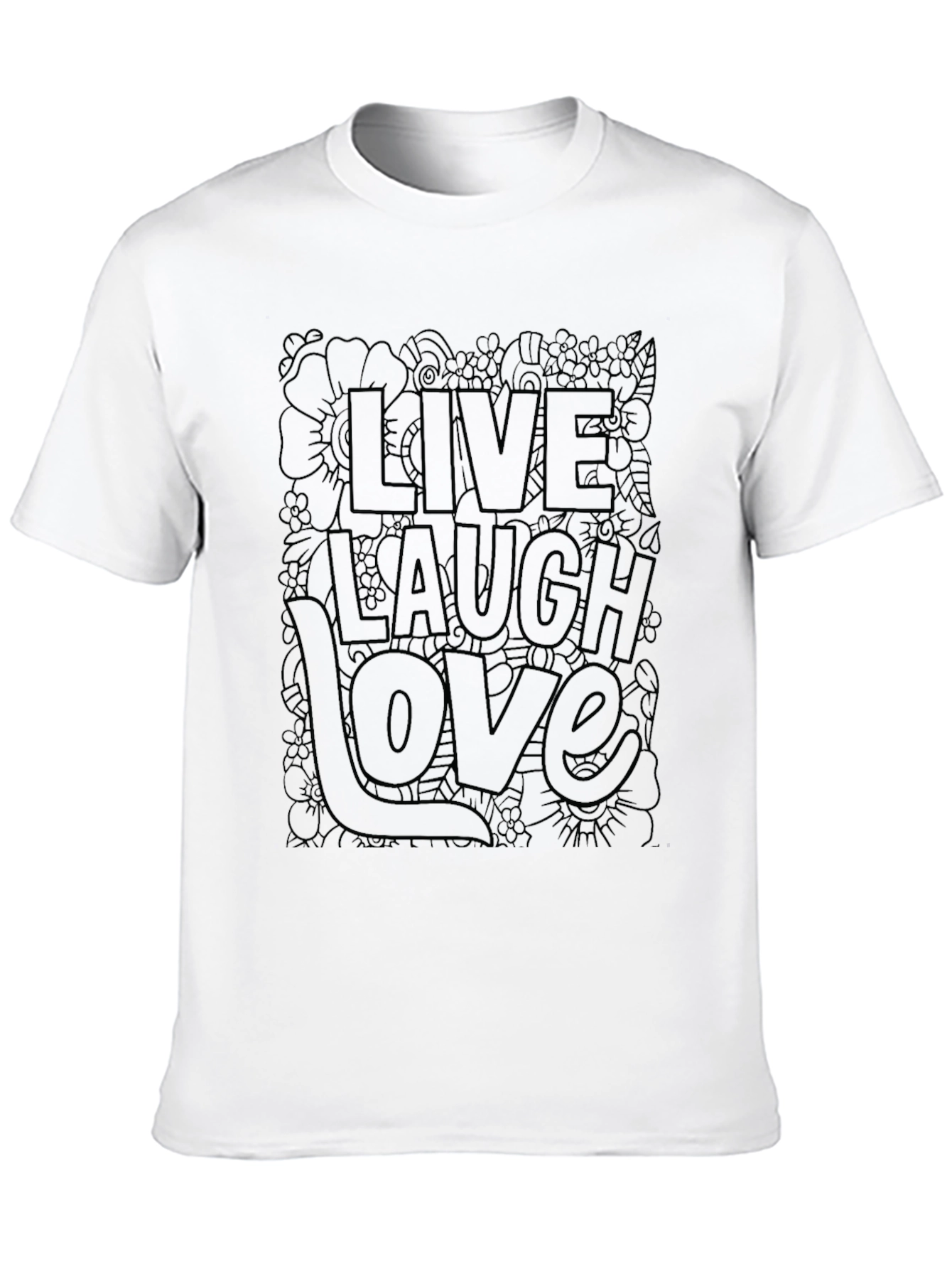 Live Laugh Love Graphic Black T-Shirt