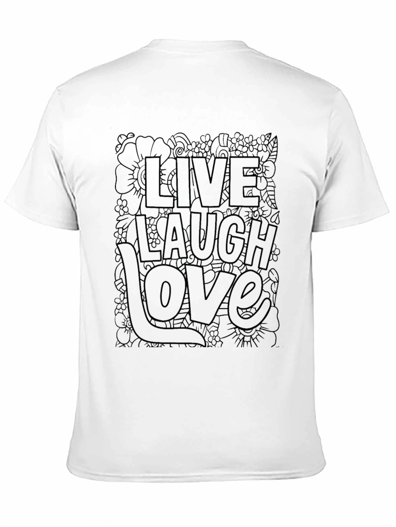 Live Laugh Love Graphic Black T-Shirt