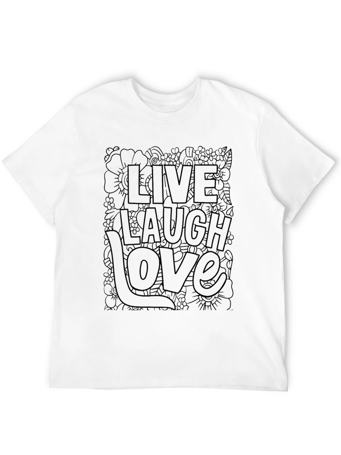 Live Laugh Love Graphic Black T-Shirt