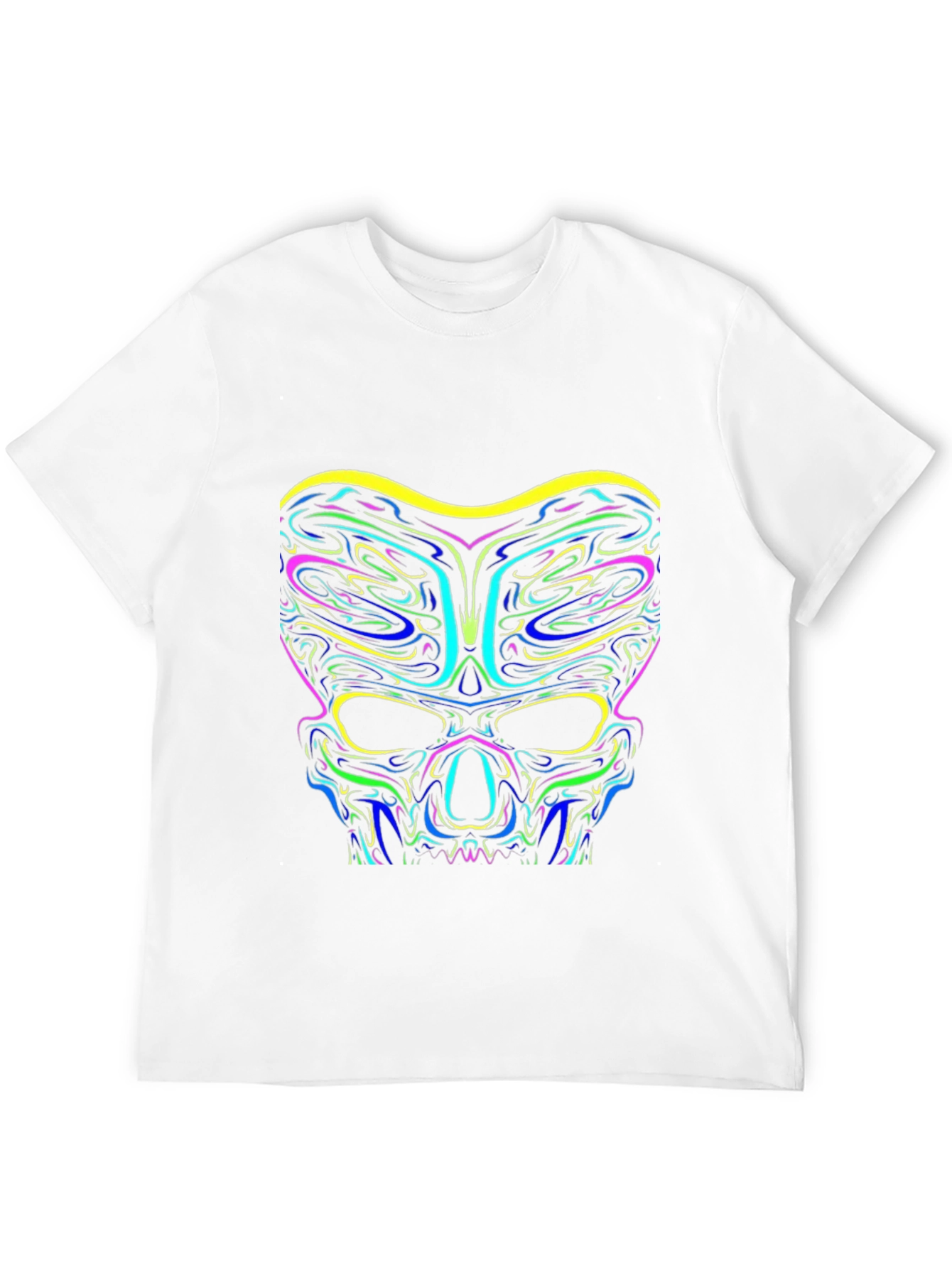 Neon Skull Graphic Black T-Shirt