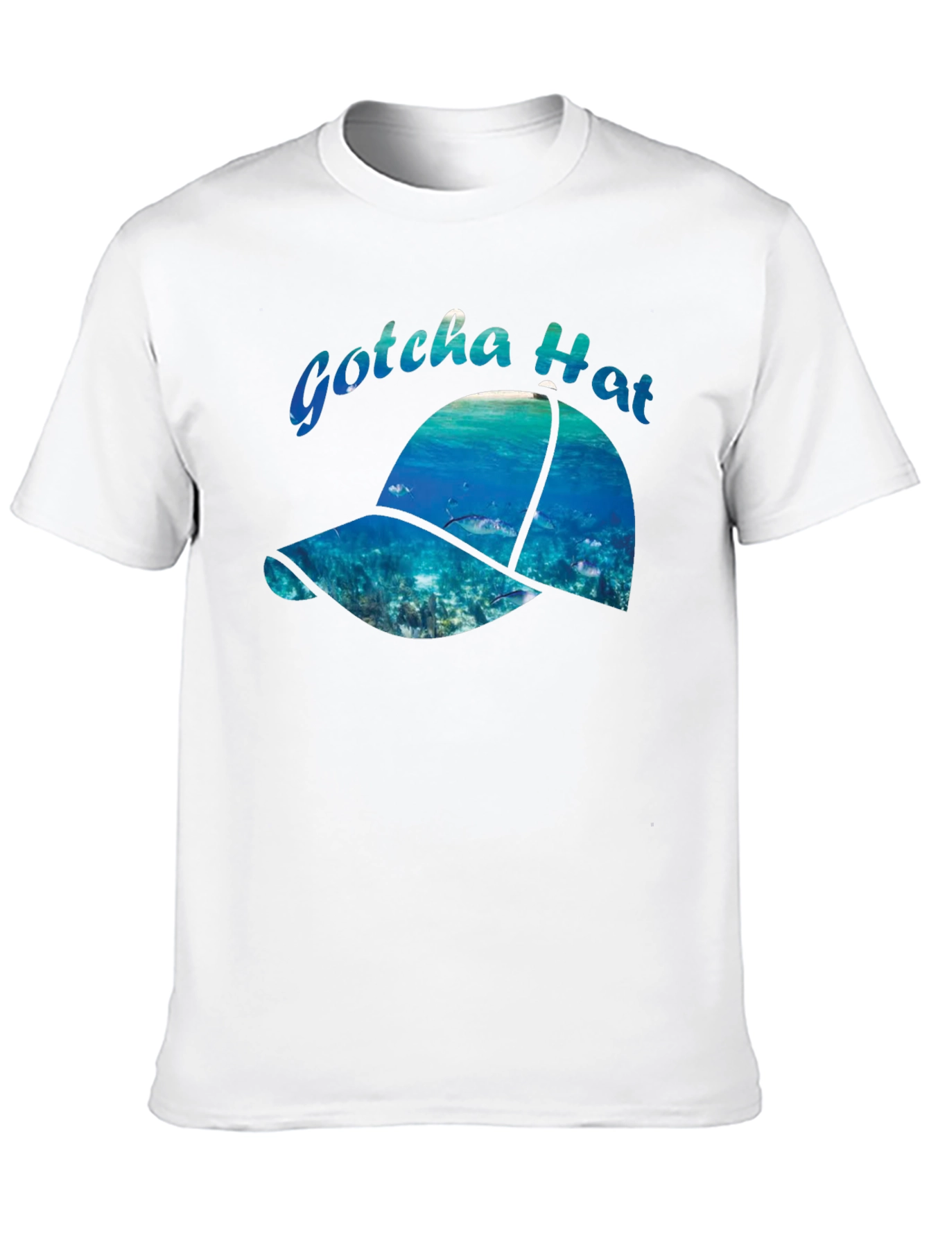 Gotcha Hat Black Graphic T-Shirt - Ocean Design