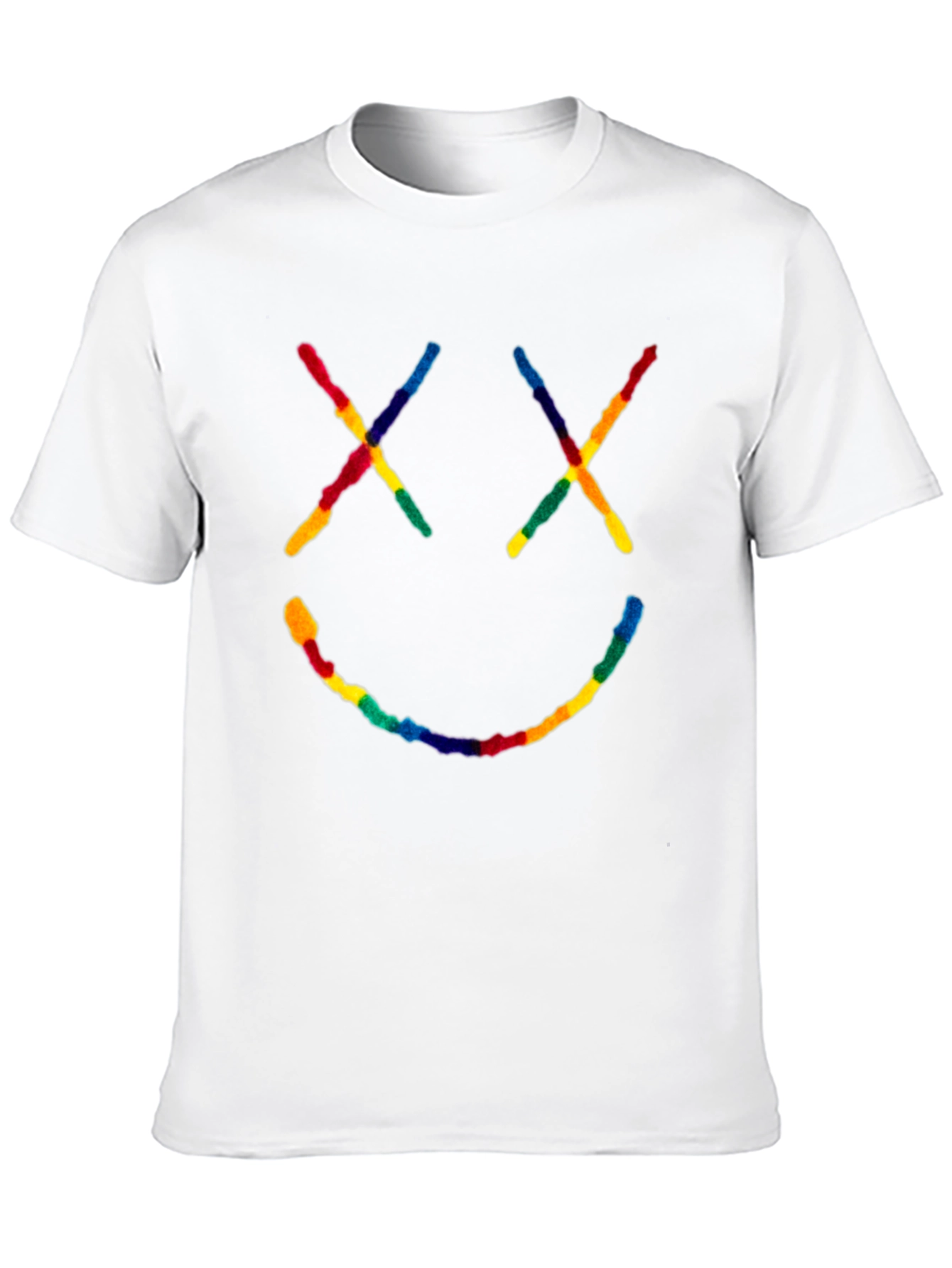 Rainbow Smiley Face Black T-Shirt