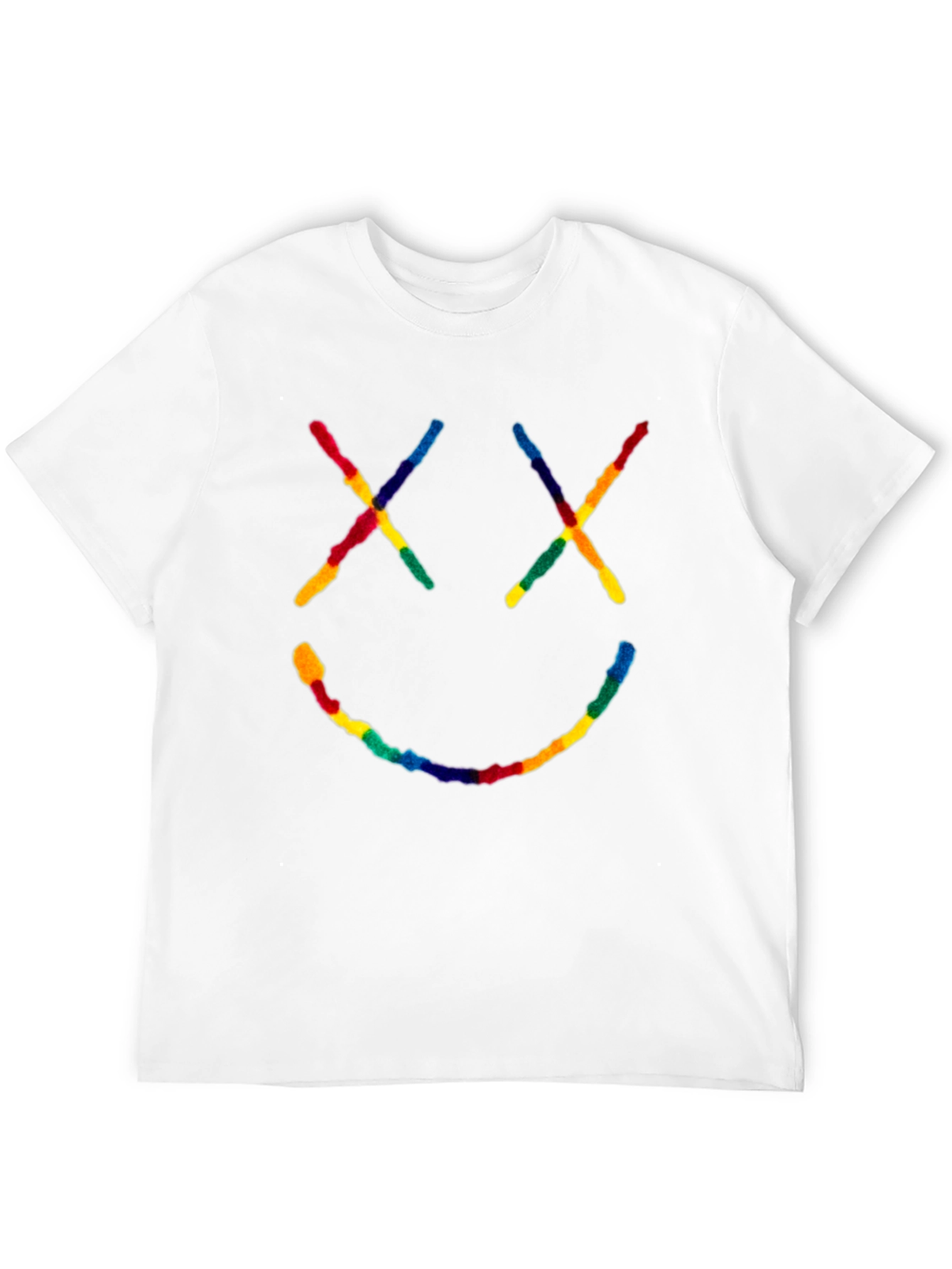 Rainbow Smiley Face Black T-Shirt