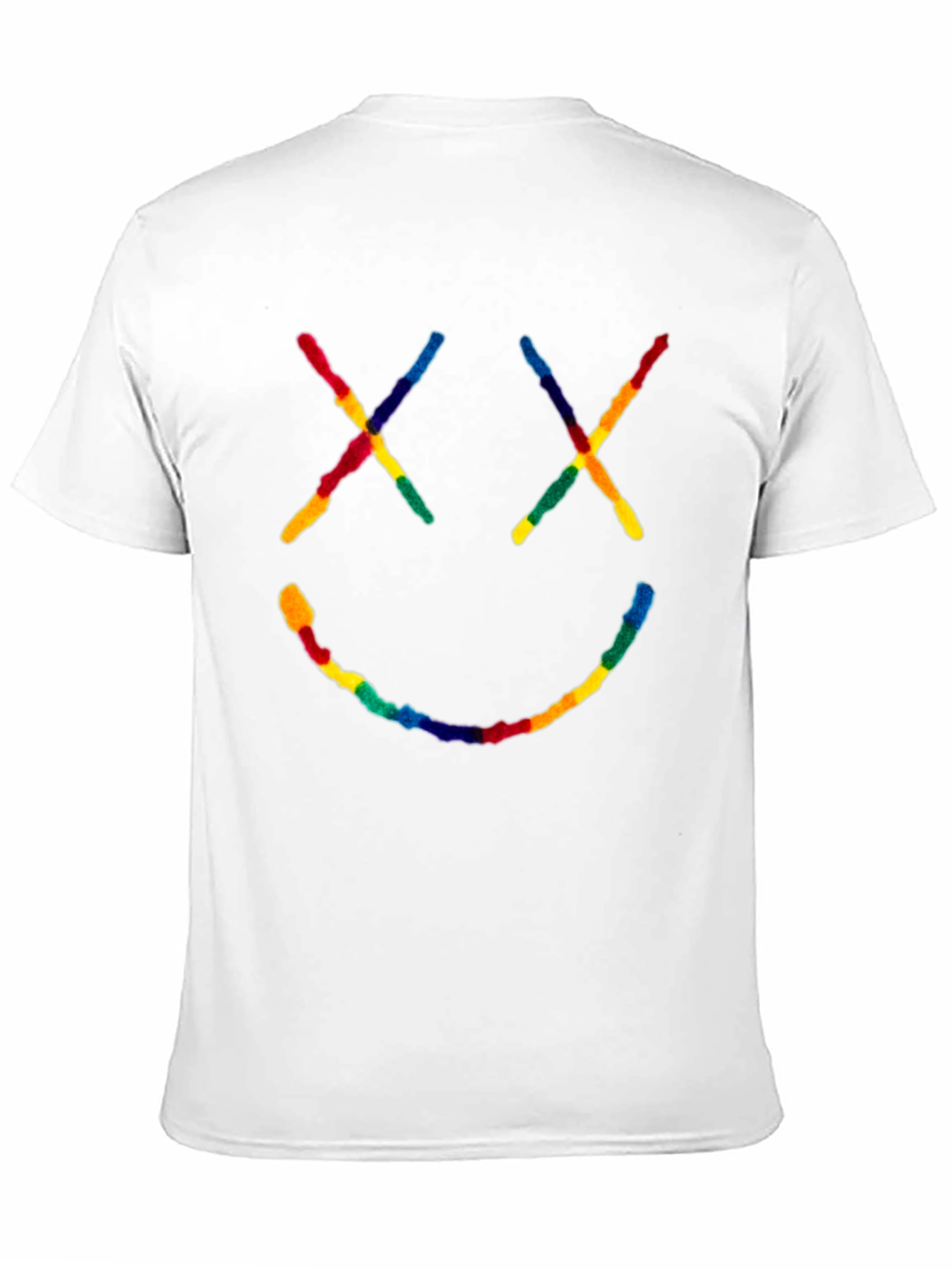 Rainbow Smiley Face Black T-Shirt