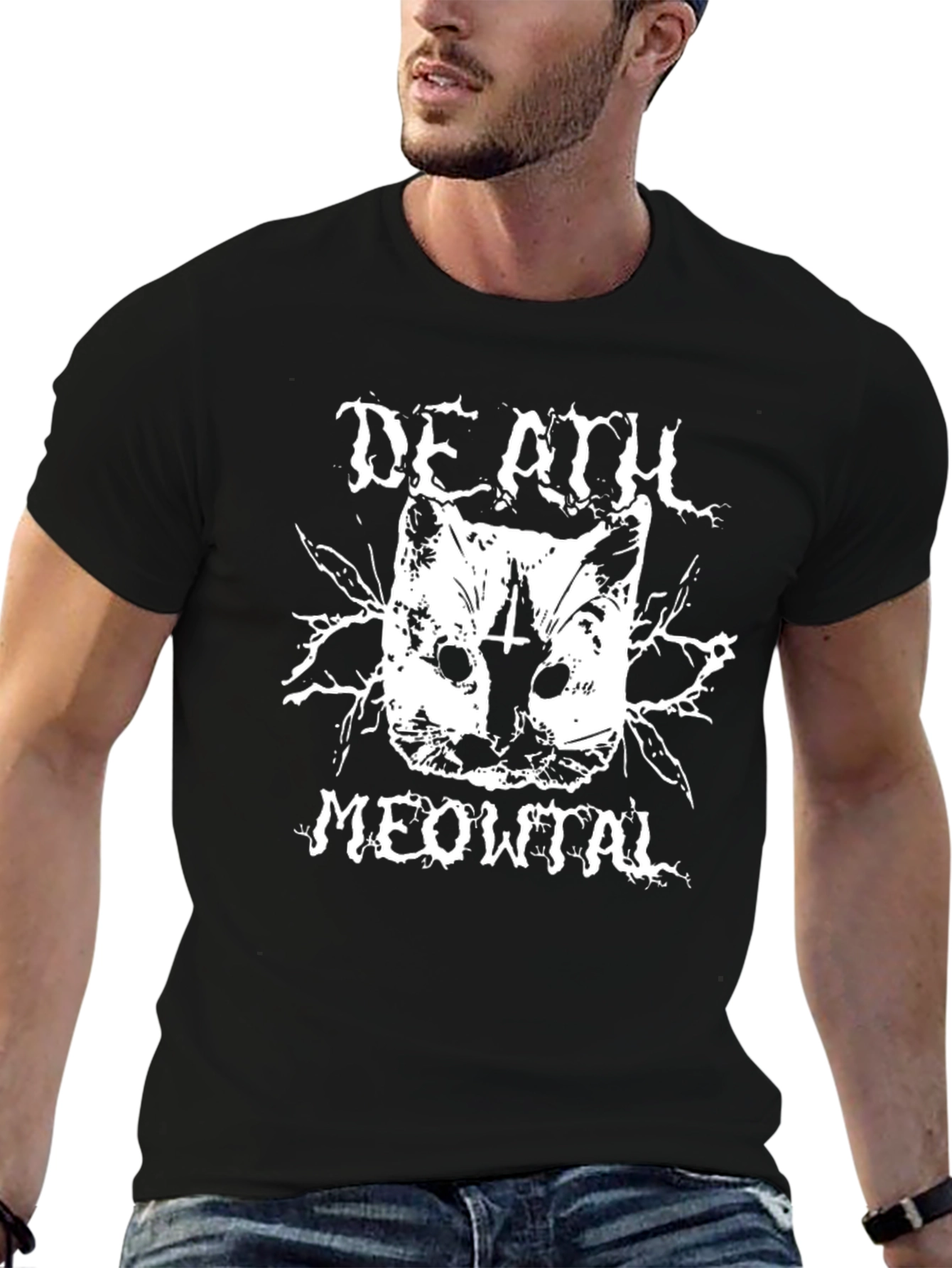 Death Meowtal Black T-Shirt