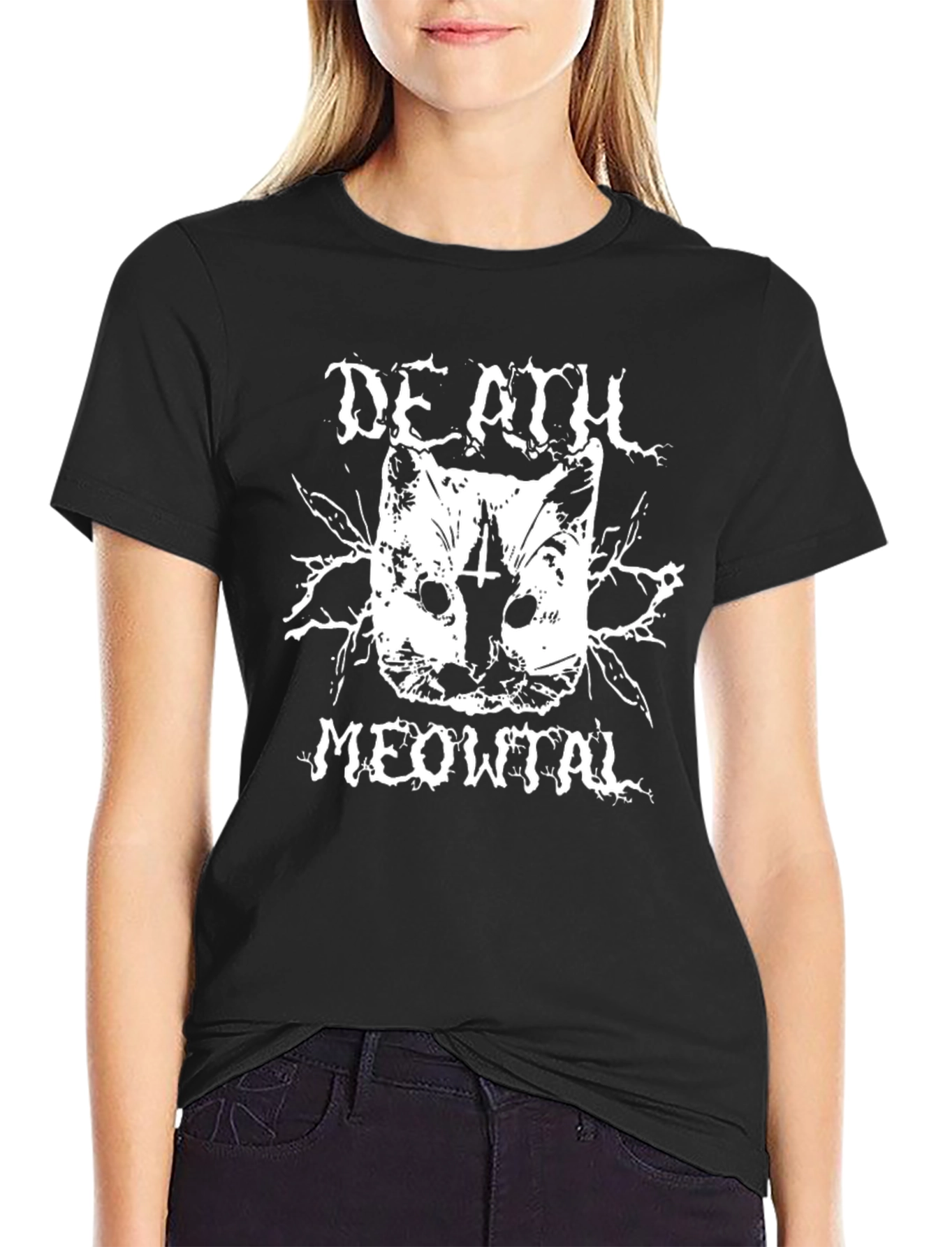 Death Meowtal Black T-Shirt