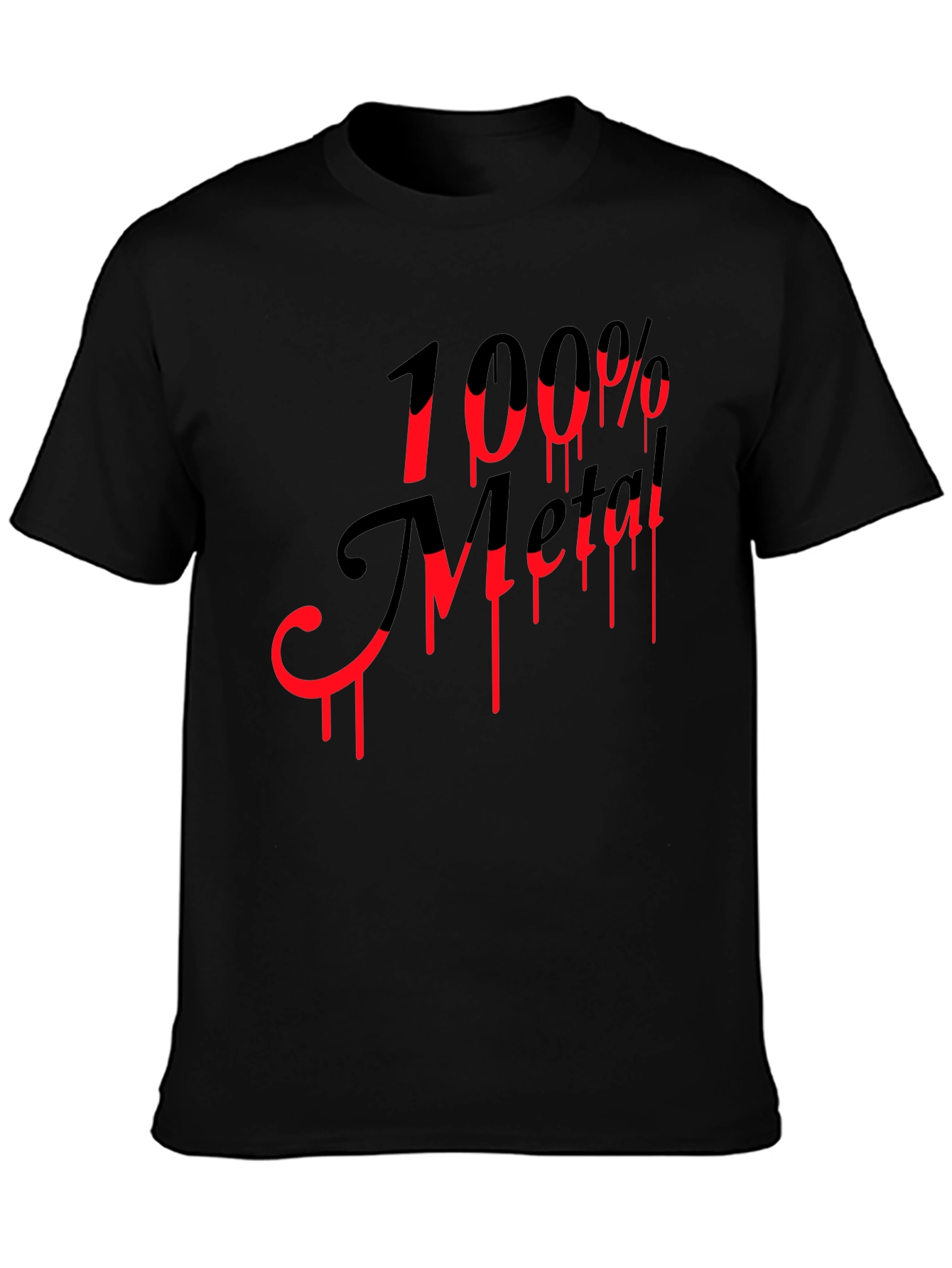 100% Metal Black Graphic T-Shirt - Rock On!