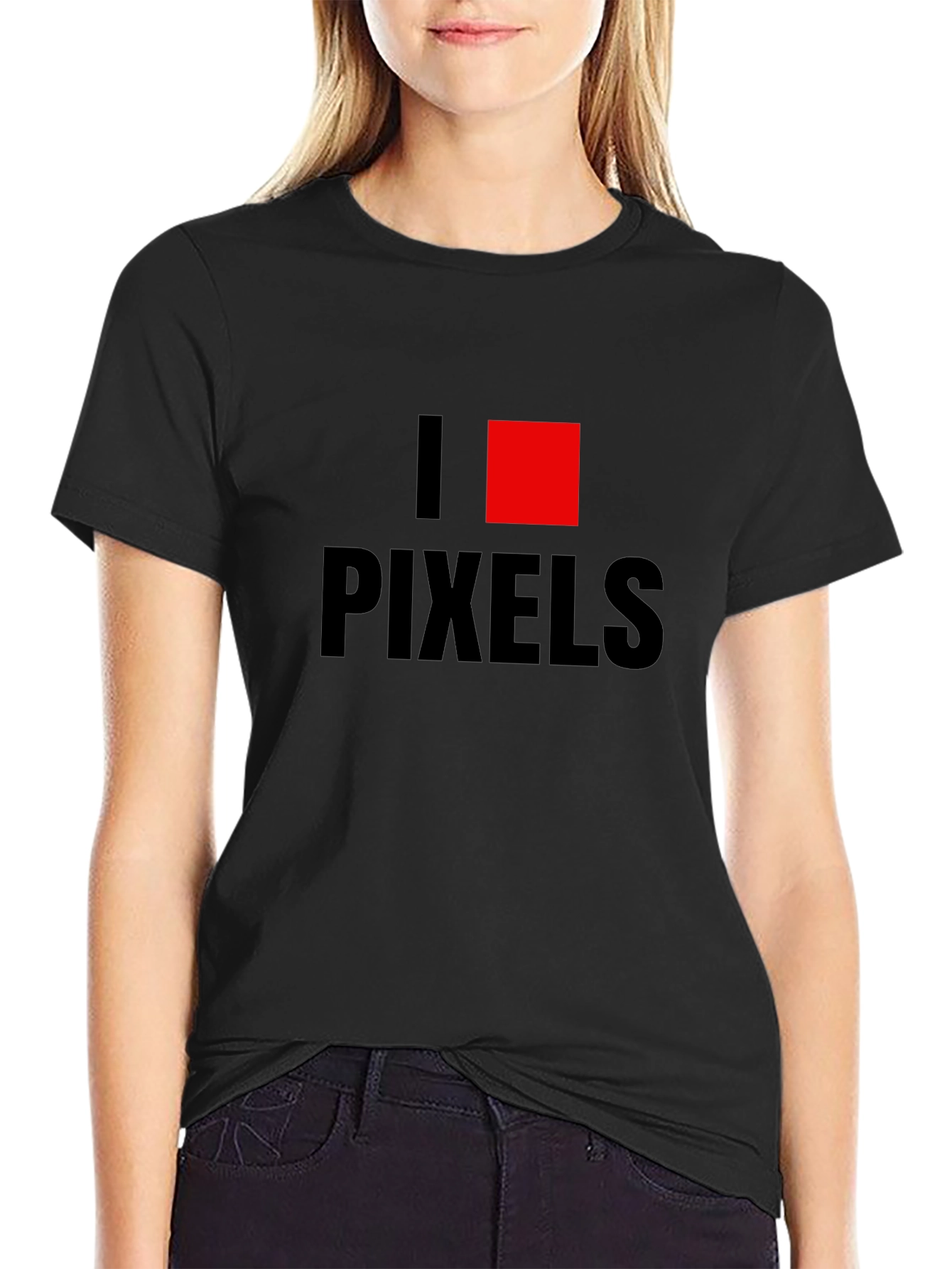 I Heart Pixels Black T-Shirt - Graphic Design Love