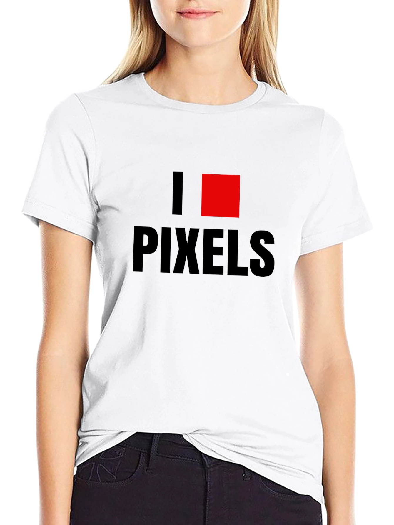 I Heart Pixels Black T-Shirt - Graphic Design Love