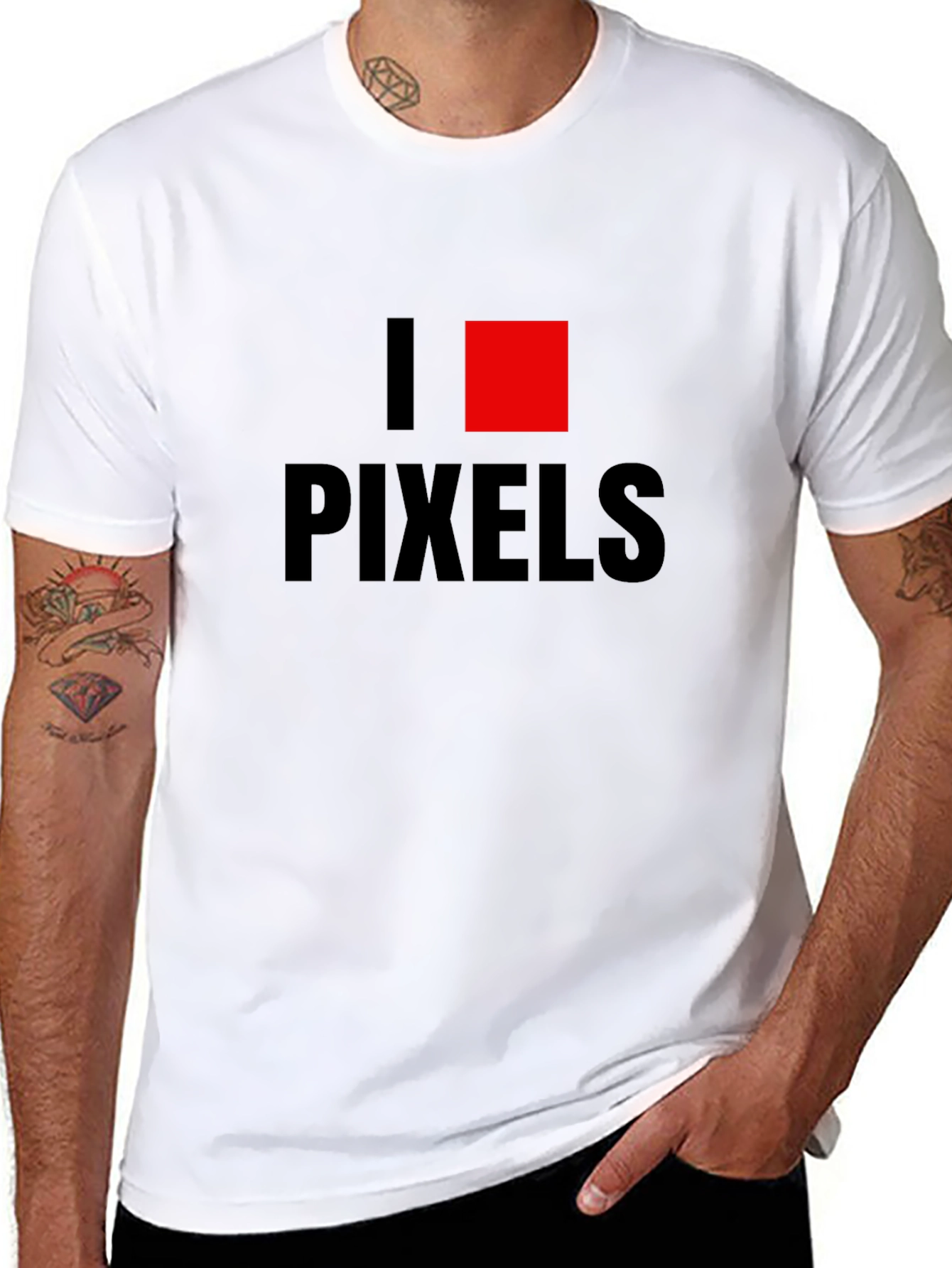 I Heart Pixels Black T-Shirt - Graphic Design Love
