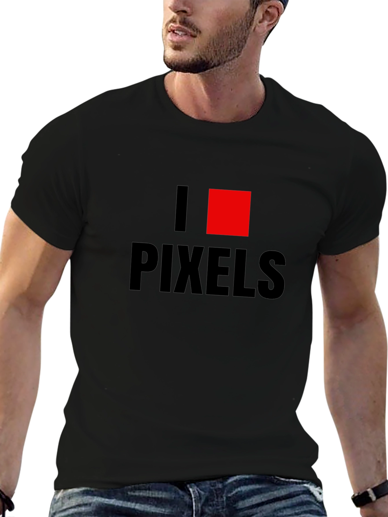 I Heart Pixels Black T-Shirt - Graphic Design Love