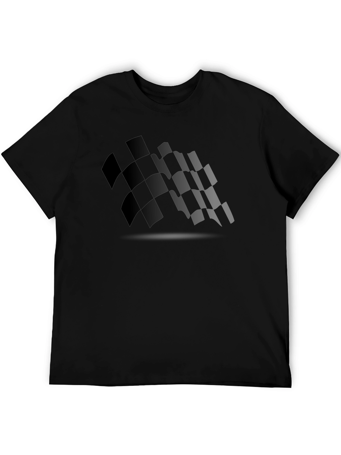 Checkered Flag Graphic Black T-Shirt