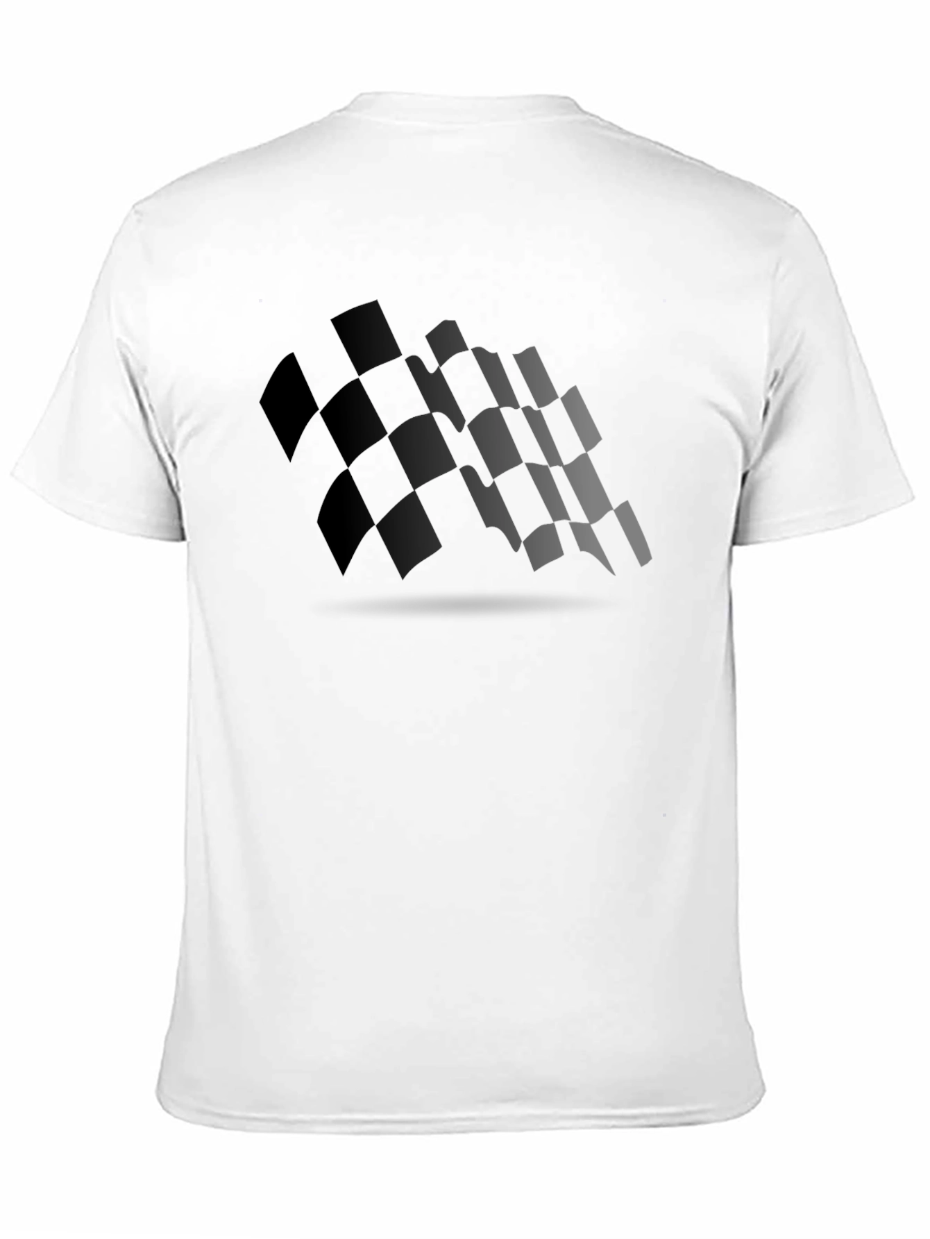 Checkered Flag Graphic Black T-Shirt