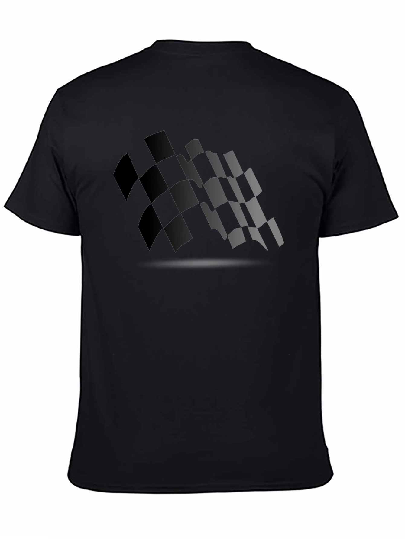 Checkered Flag Graphic Black T-Shirt