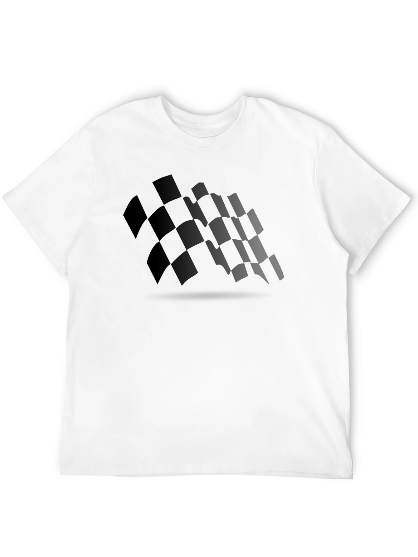 Checkered Flag Graphic Black T-Shirt