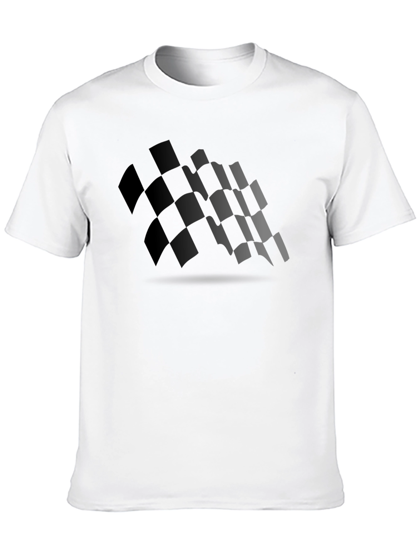 Checkered Flag Graphic Black T-Shirt