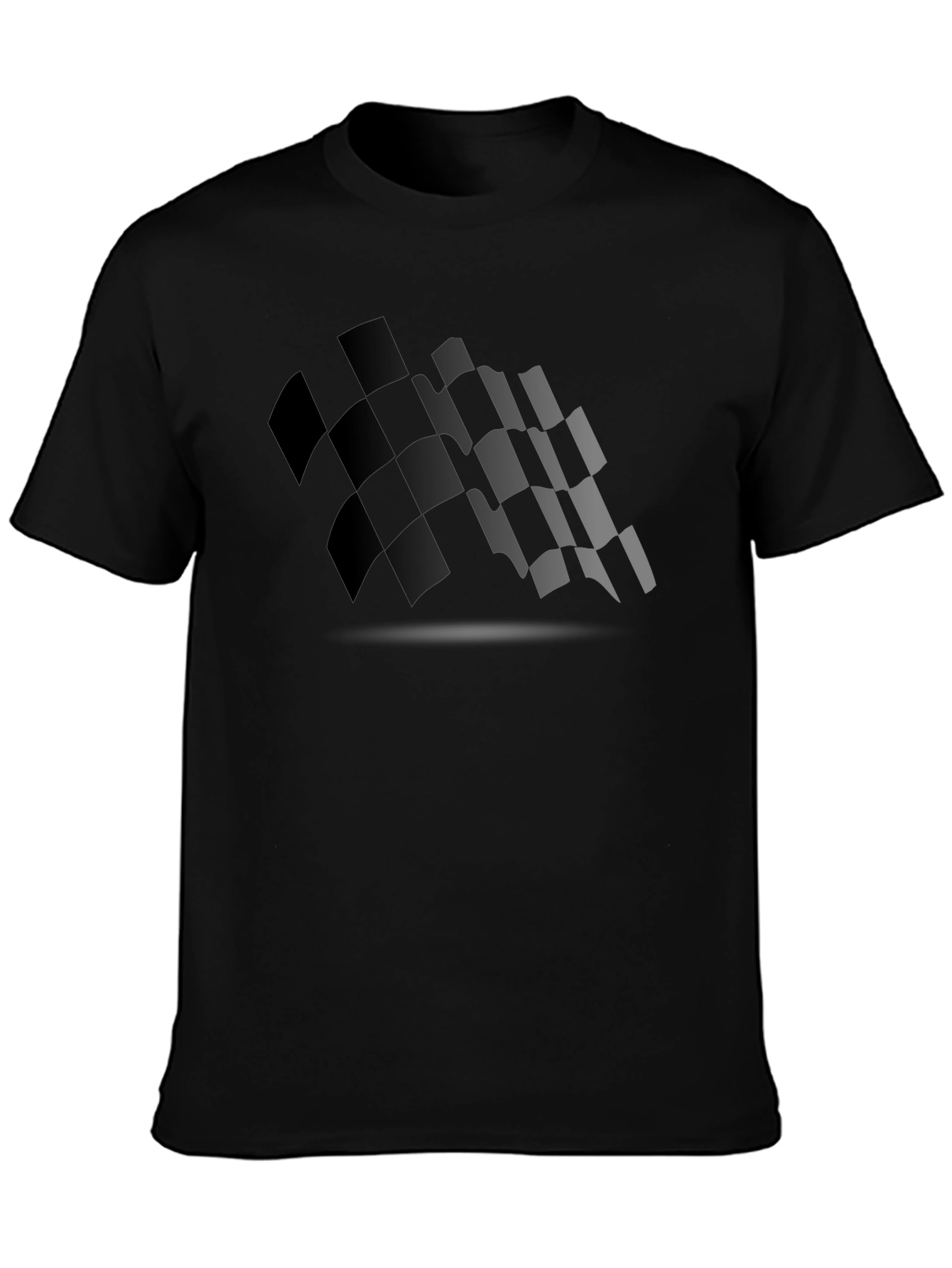 Checkered Flag Graphic Black T-Shirt